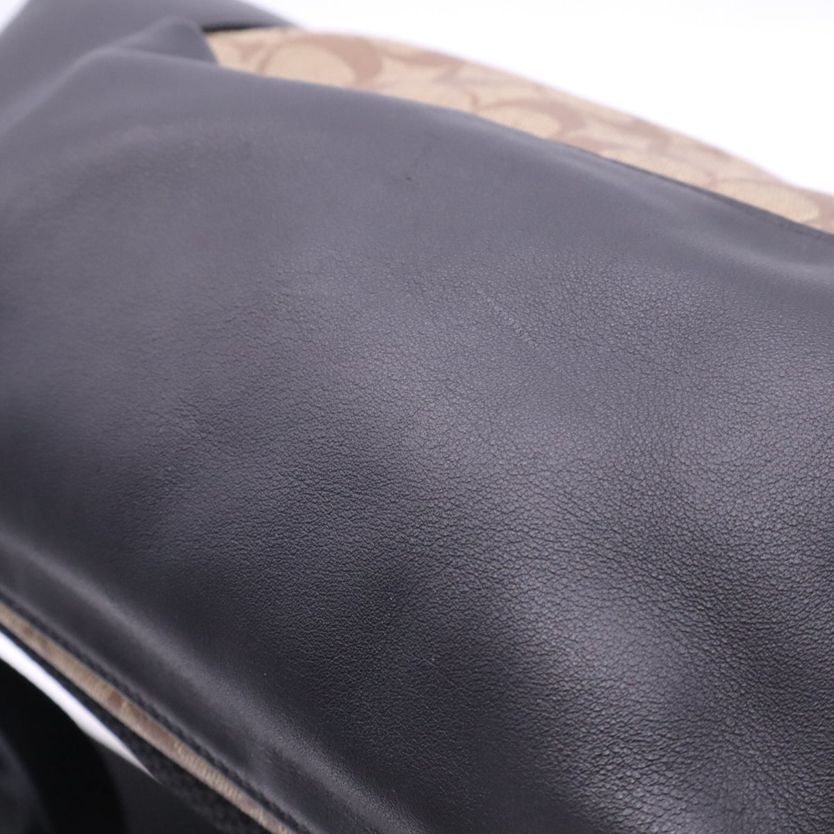 Coach Beige Black Canvas Leather Backpack (Pre-Owned)