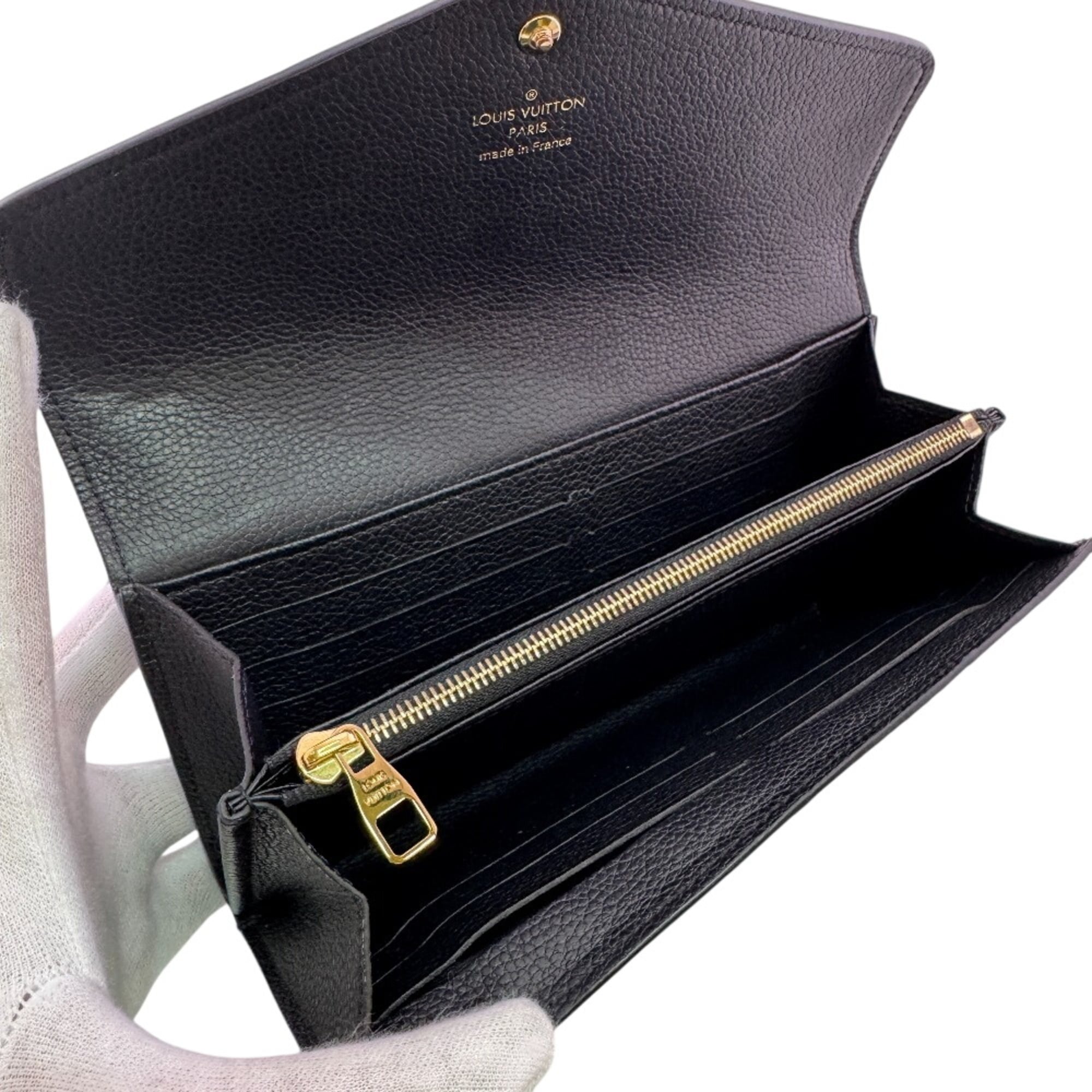 Louis Vuitton Monogram Empreinte Black Noir Leather Long Wallet (Bi-Fold) (Pre-Owned)