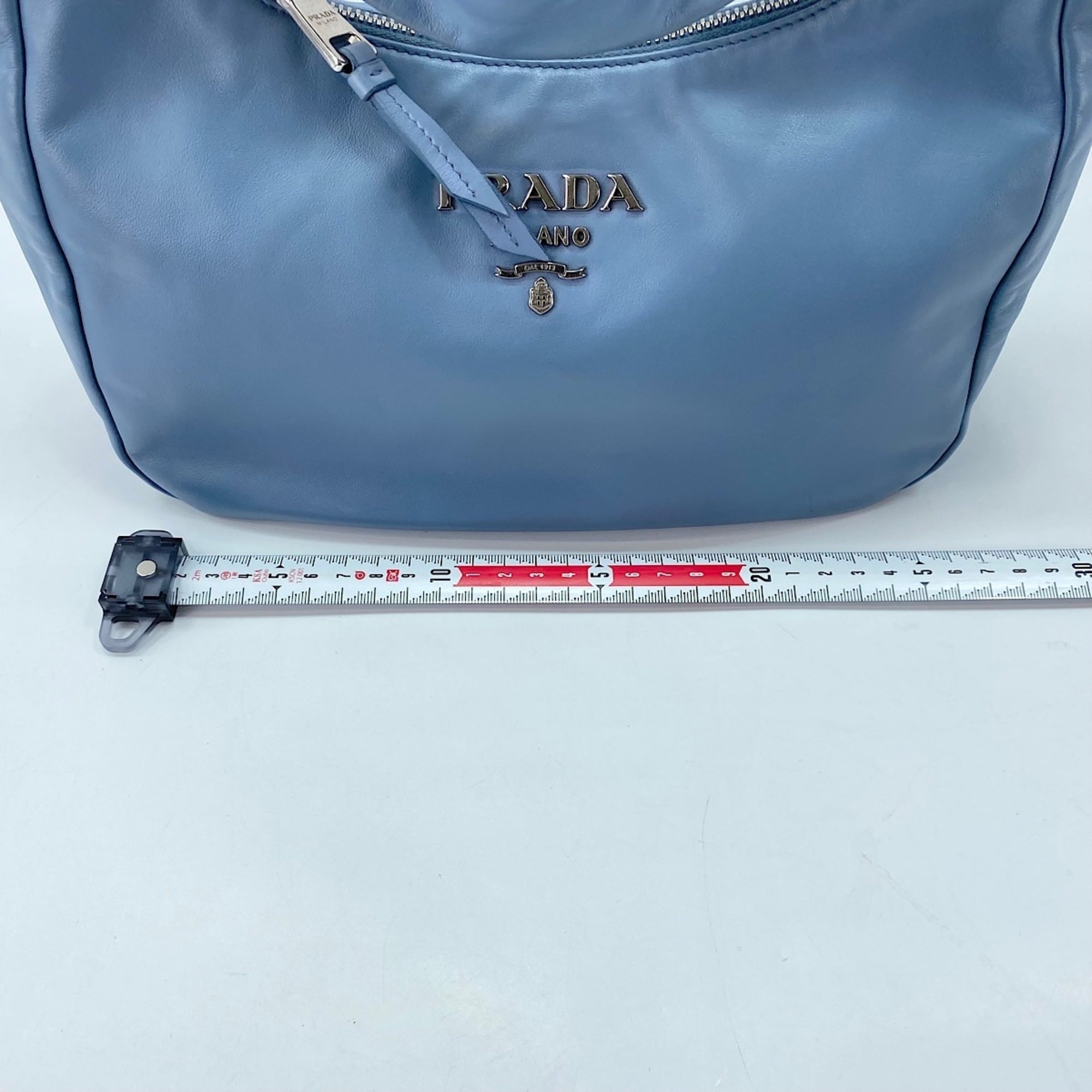Prada Blue Leather Shoulder Bag (Pre-Owned)