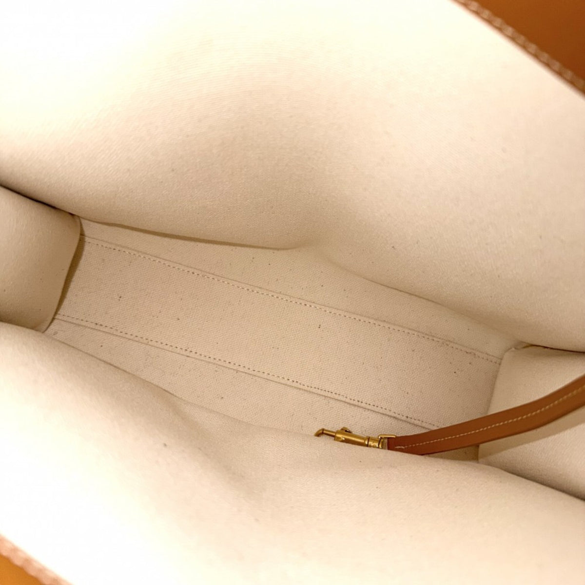 Celine Brown Ivory Canvas Leather Handbag Shoulder Bag Tote Bag (Pre-Owned)