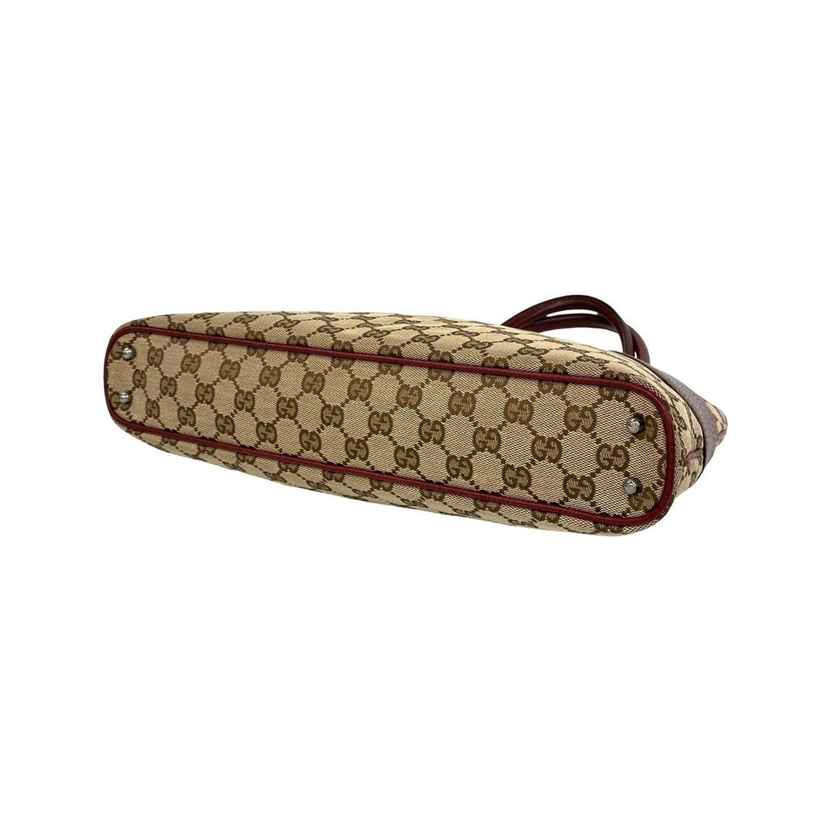 Gucci Brown Canvas Leather Handbag Shoulder Bag Tote Bag (Pre-Owned)