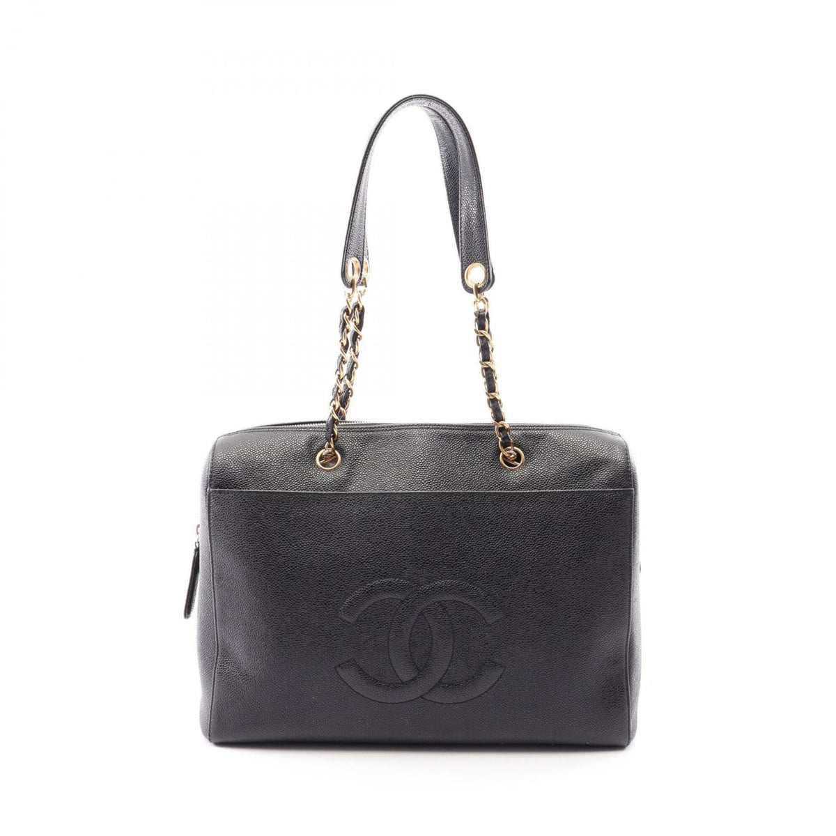 Chanel Black Grained Calfskin Handbag Shoulder Bag (Pre-Owned)