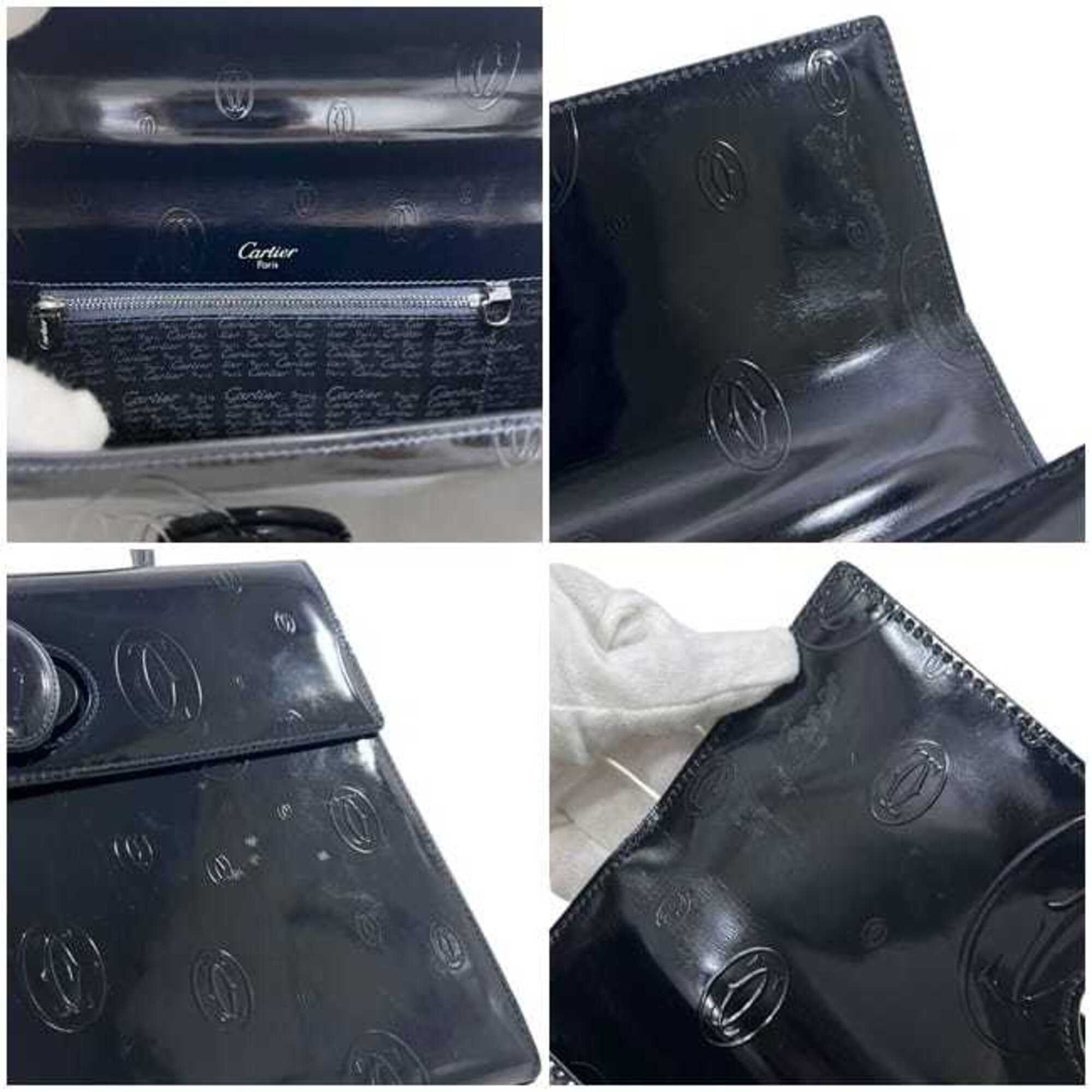 Cartier Dark Navy Patent Leather Leather Handbag (Pre-Owned)