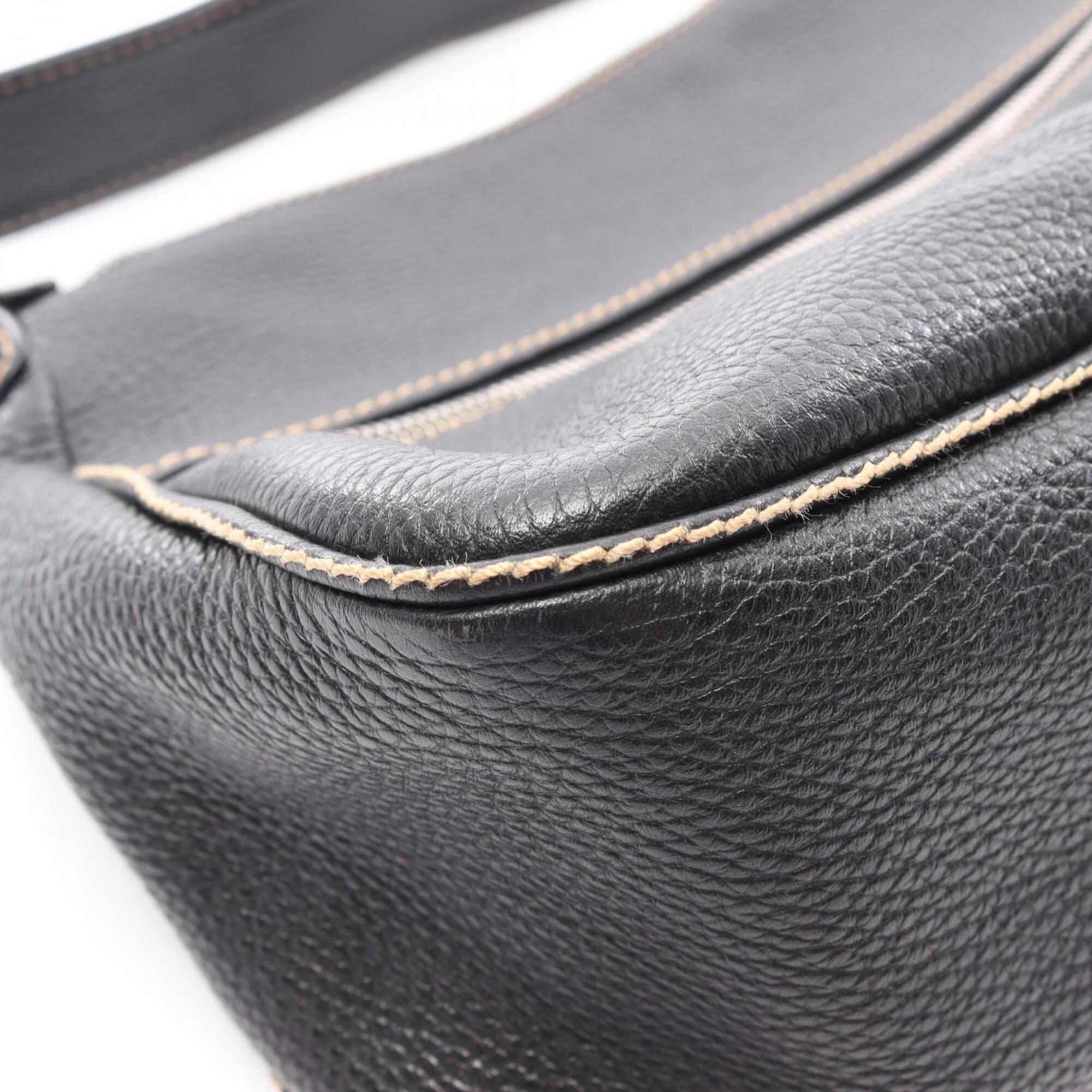 Chanel Black Leather Handbag Shoulder Bag (Pre-Owned)