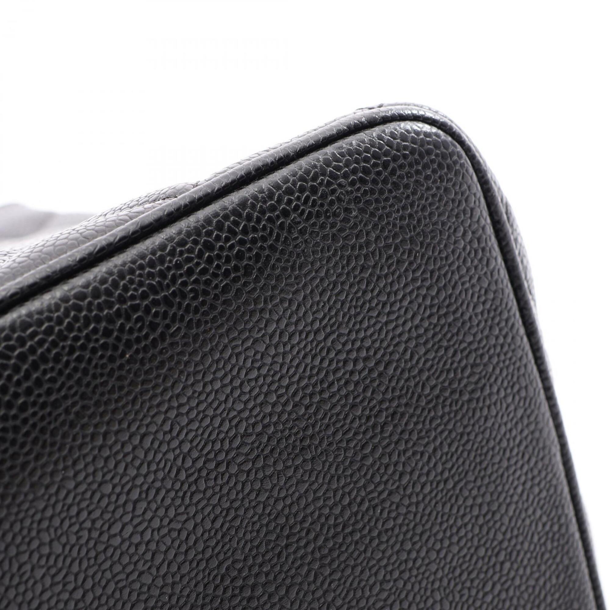 Chanel Black Grained Calfskin Handbag Tote Bag (Pre-Owned)