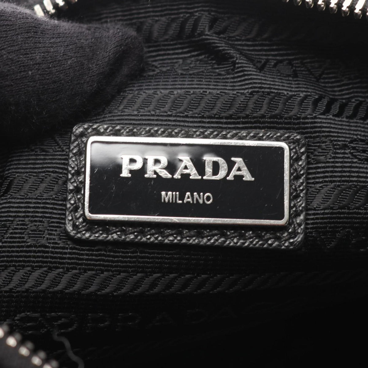 Prada Black Nylon Saffiano Triangle Shoulder Bag (Pre-Owned)
