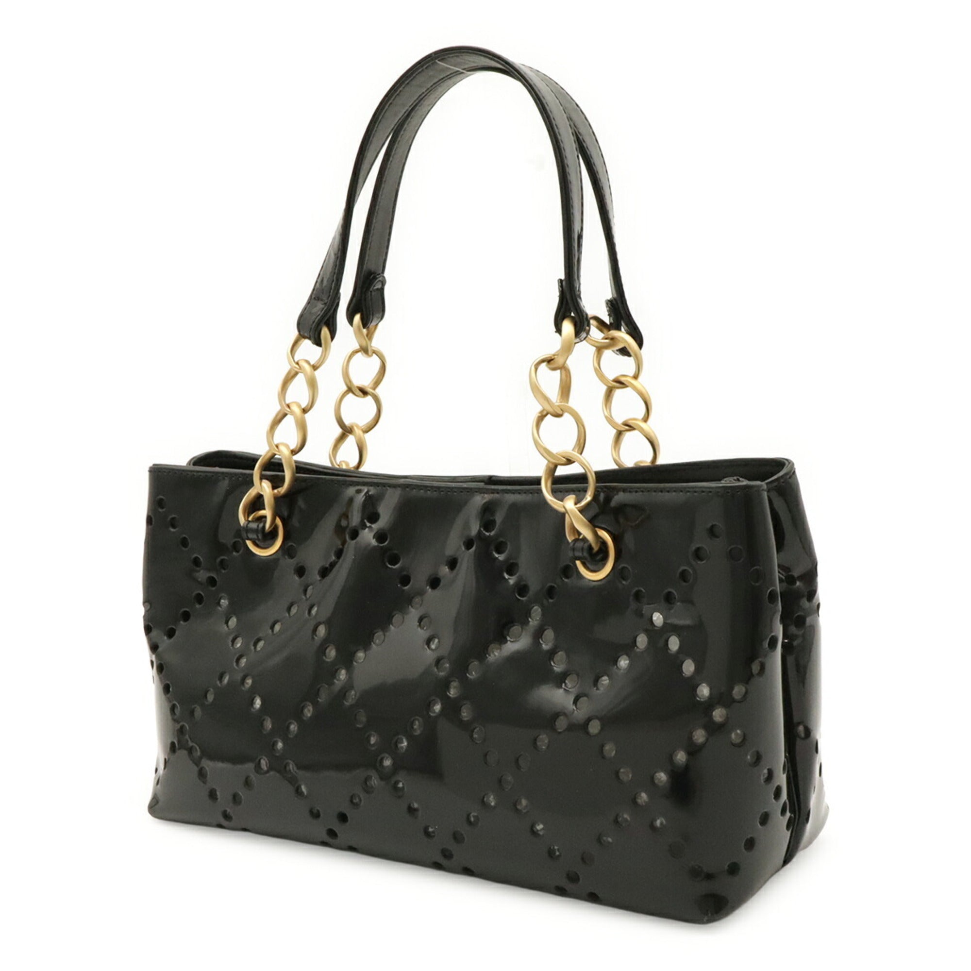 Chanel Black Leather Shoulder Bag Tote Bag (Pre-Owned)