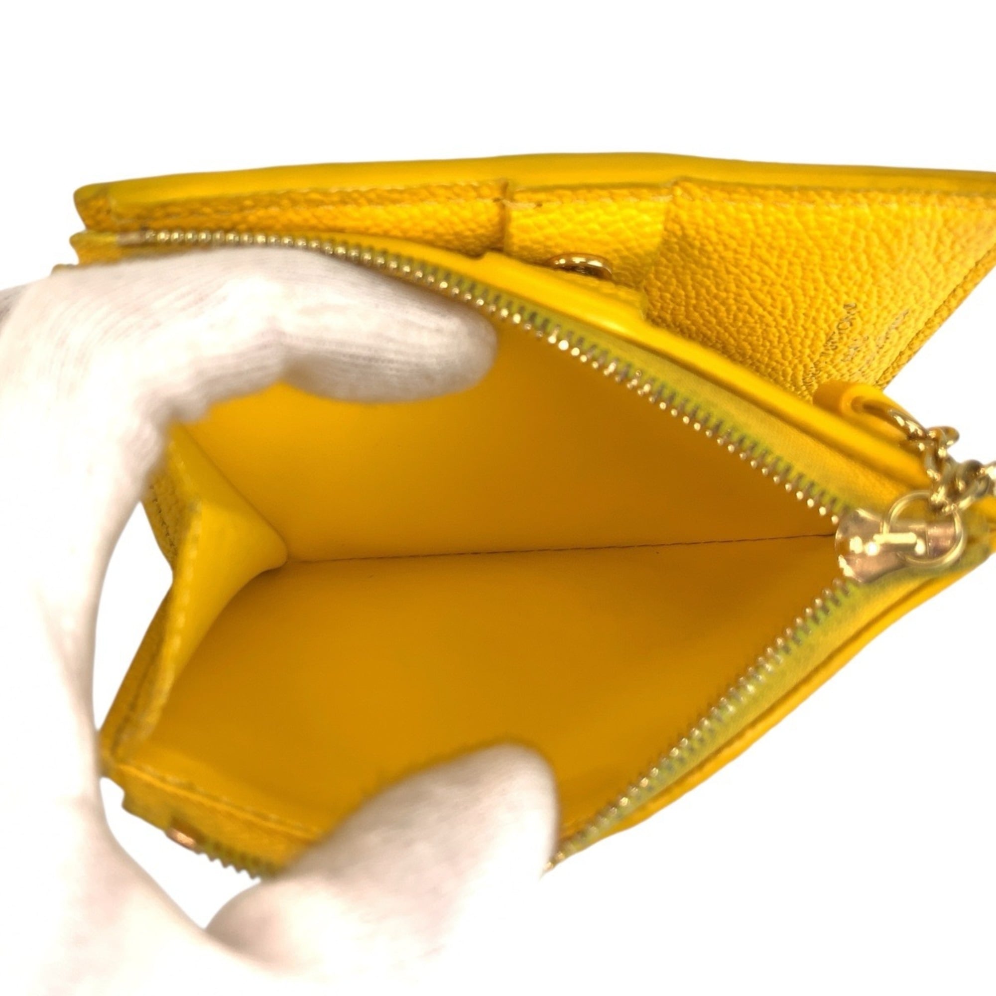 Louis Vuitton Yellow Leather Coin Purse/Coin Case (Pre-Owned)