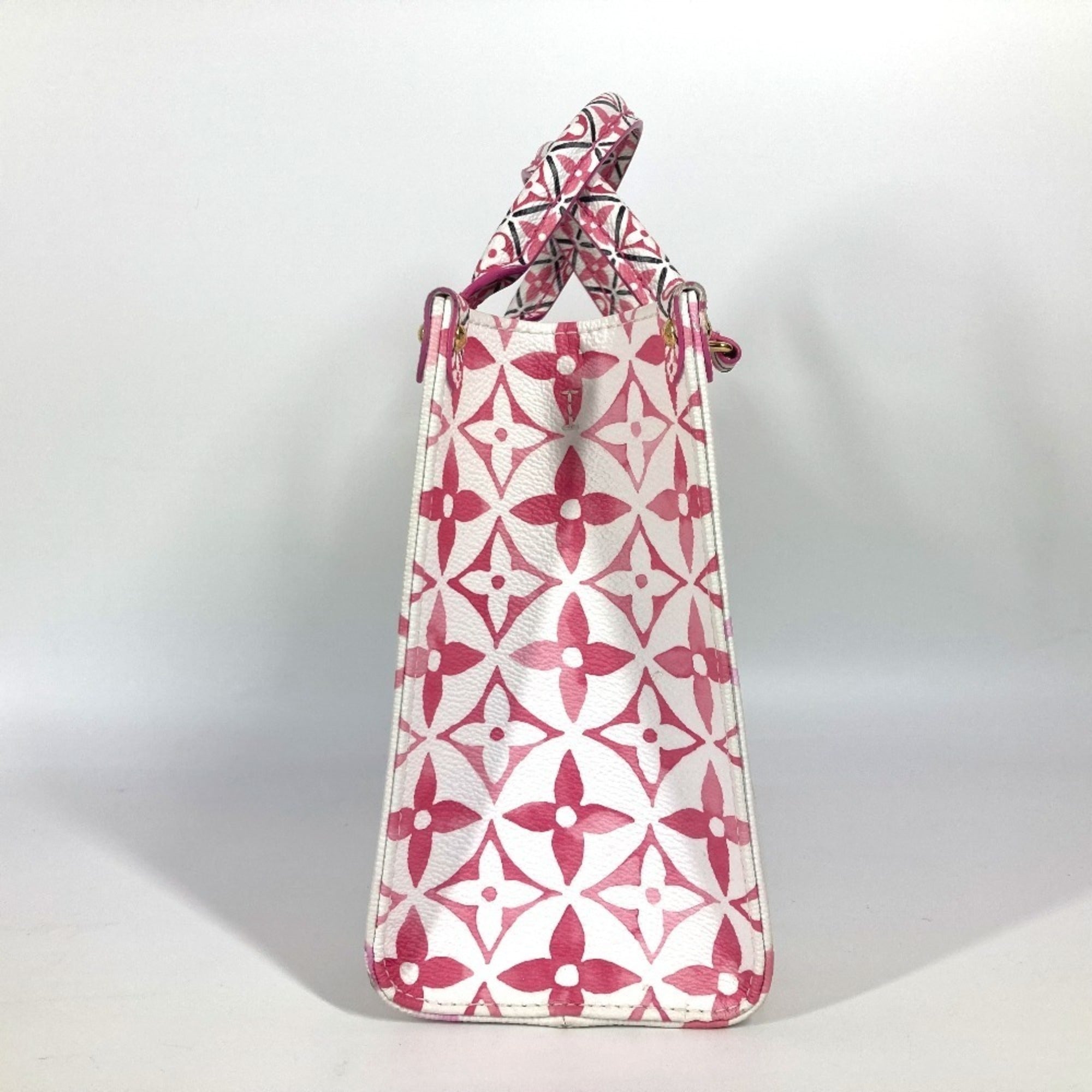 Louis Vuitton Pink White Monogram Handbag Shoulder Bag Tote Bag (Pre-Owned)