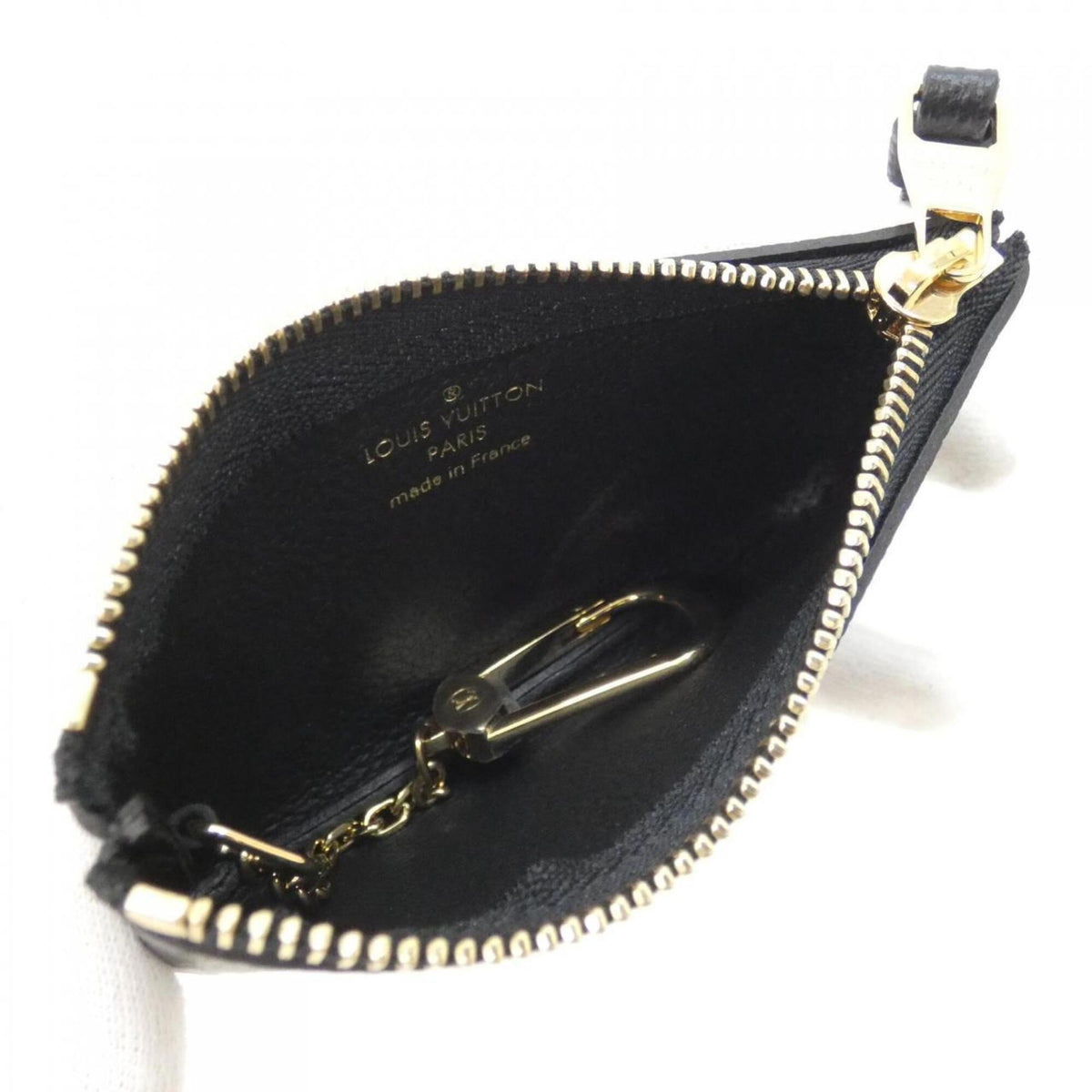 Louis Vuitton Beige Black Leather Coin Purse/Coin Case (Pre-Owned)