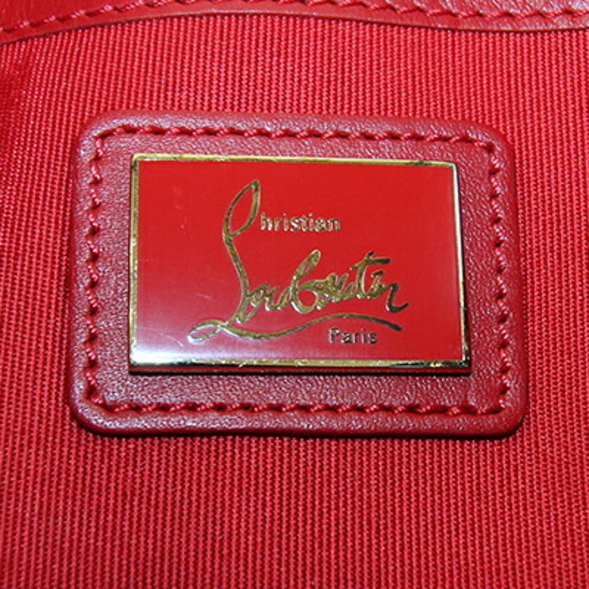 Christian Louboutin Black Leather Clutch Bag Shoulder Bag (Pre-Owned)