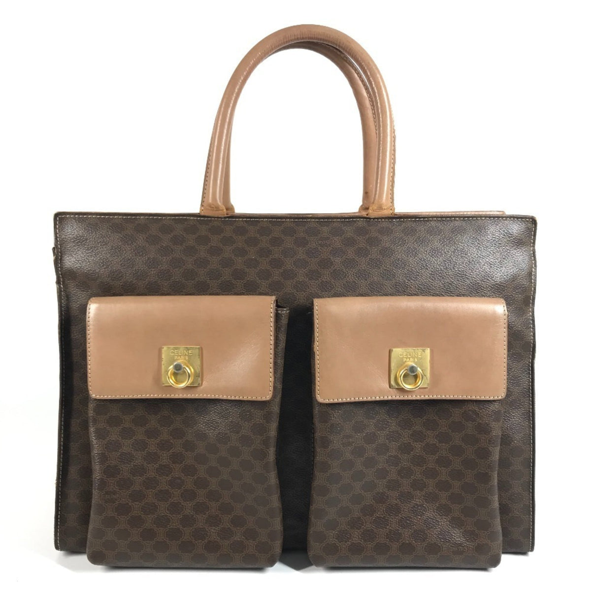 Celine Brown Leather Handbag Tote Bag (Pre-Owned)
