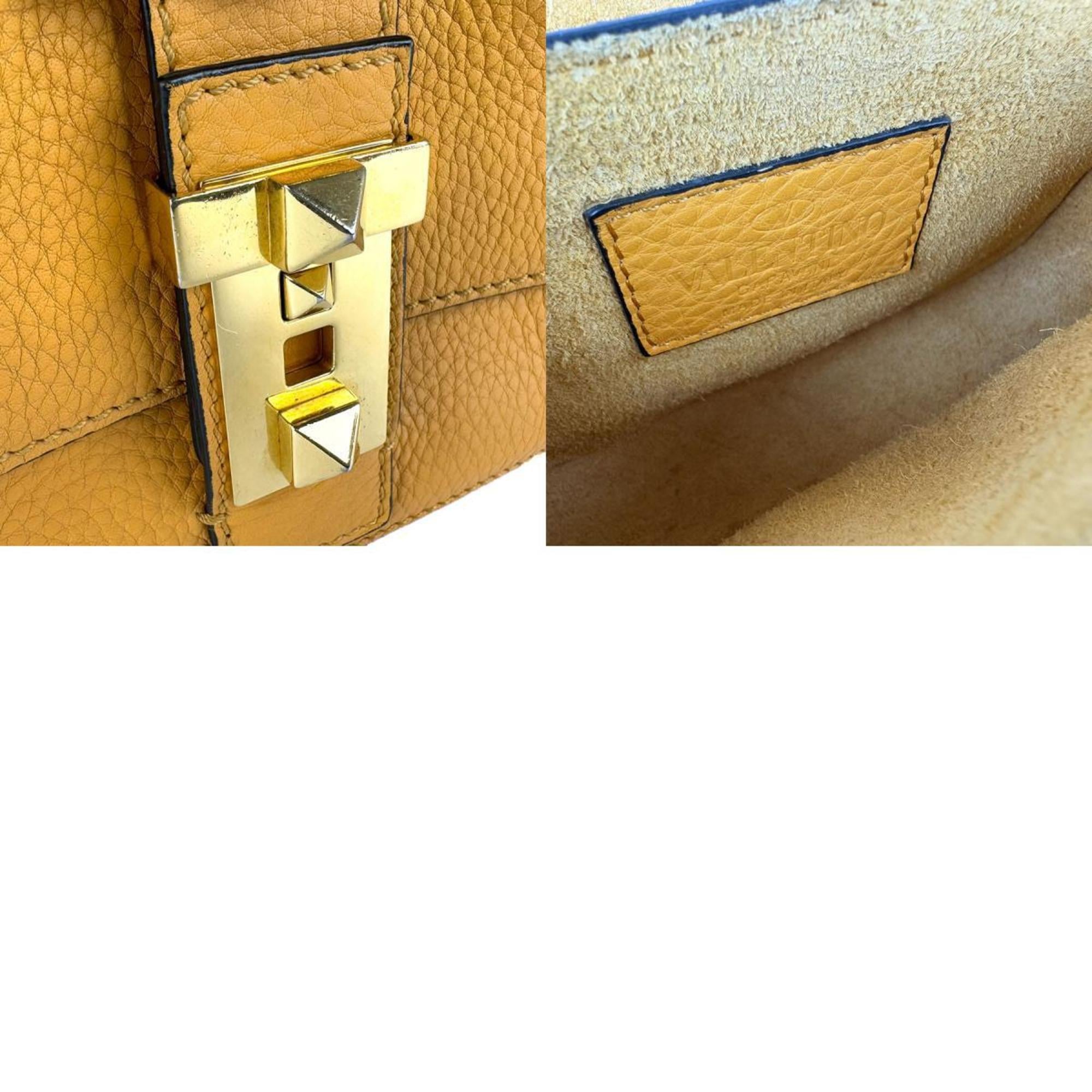 Valentino Garavani Orange Leather Shoulder Bag (Pre-Owned)