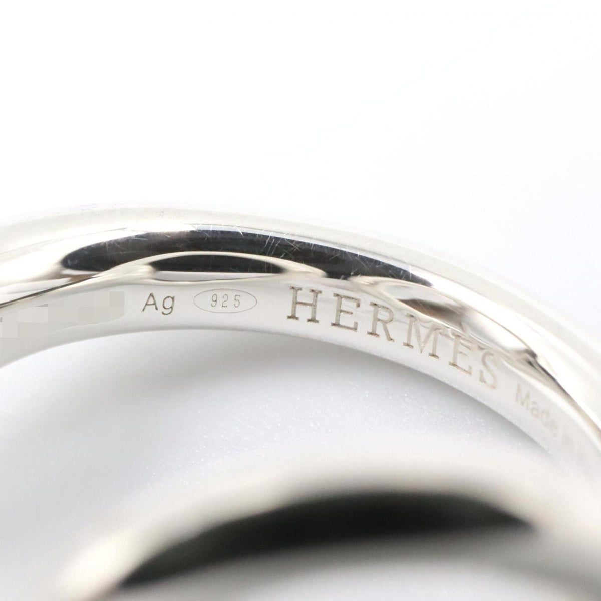 Hermes Silver Silver 925 Band Ring (Pre-Owned)