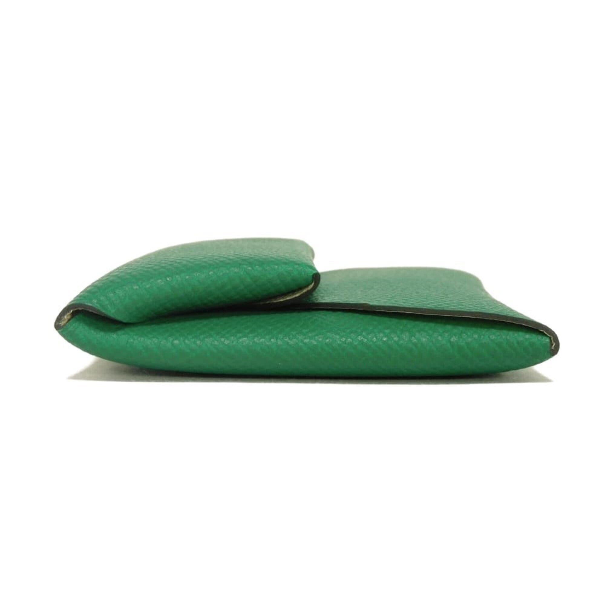 Hermes Bicolor Green Epsom Leather Coin Purse/Coin Case (Pre-Owned)
