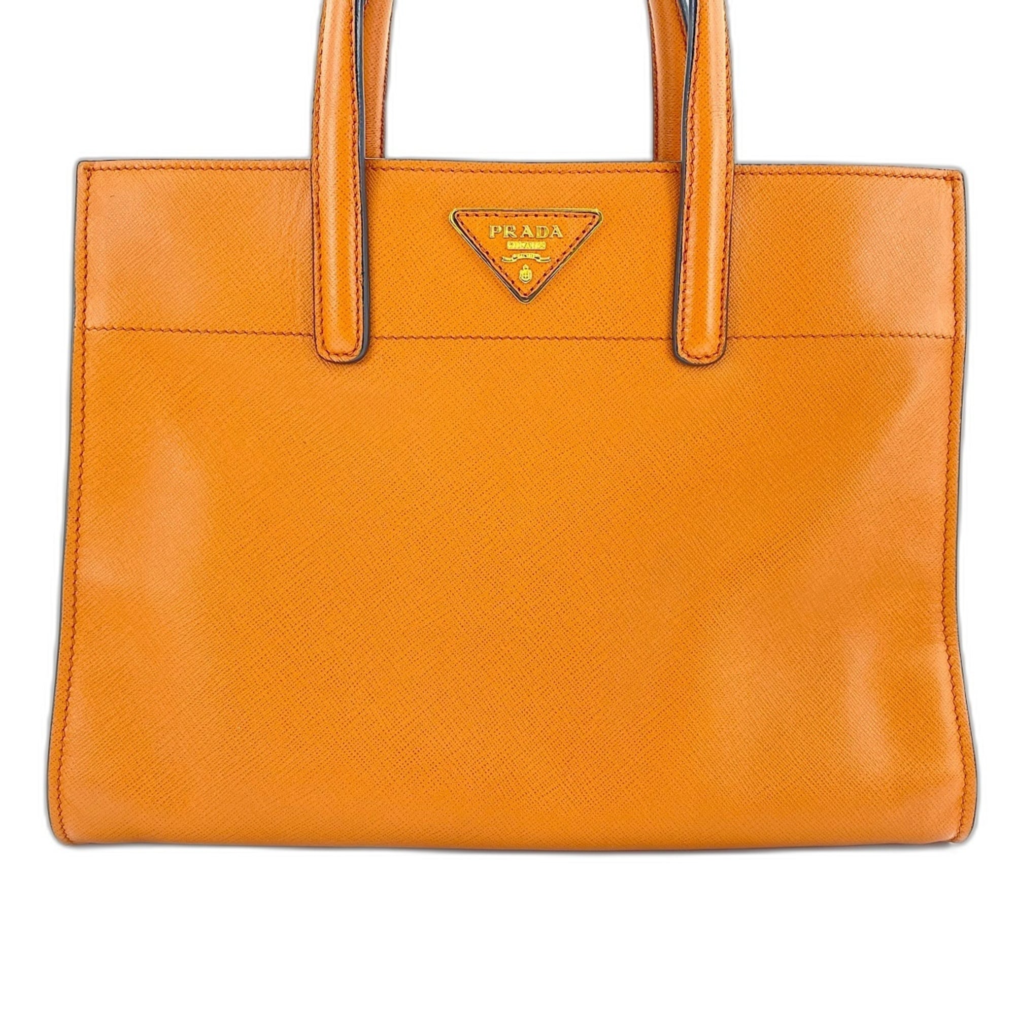 Prada Orange Leather Handbag (Pre-Owned)