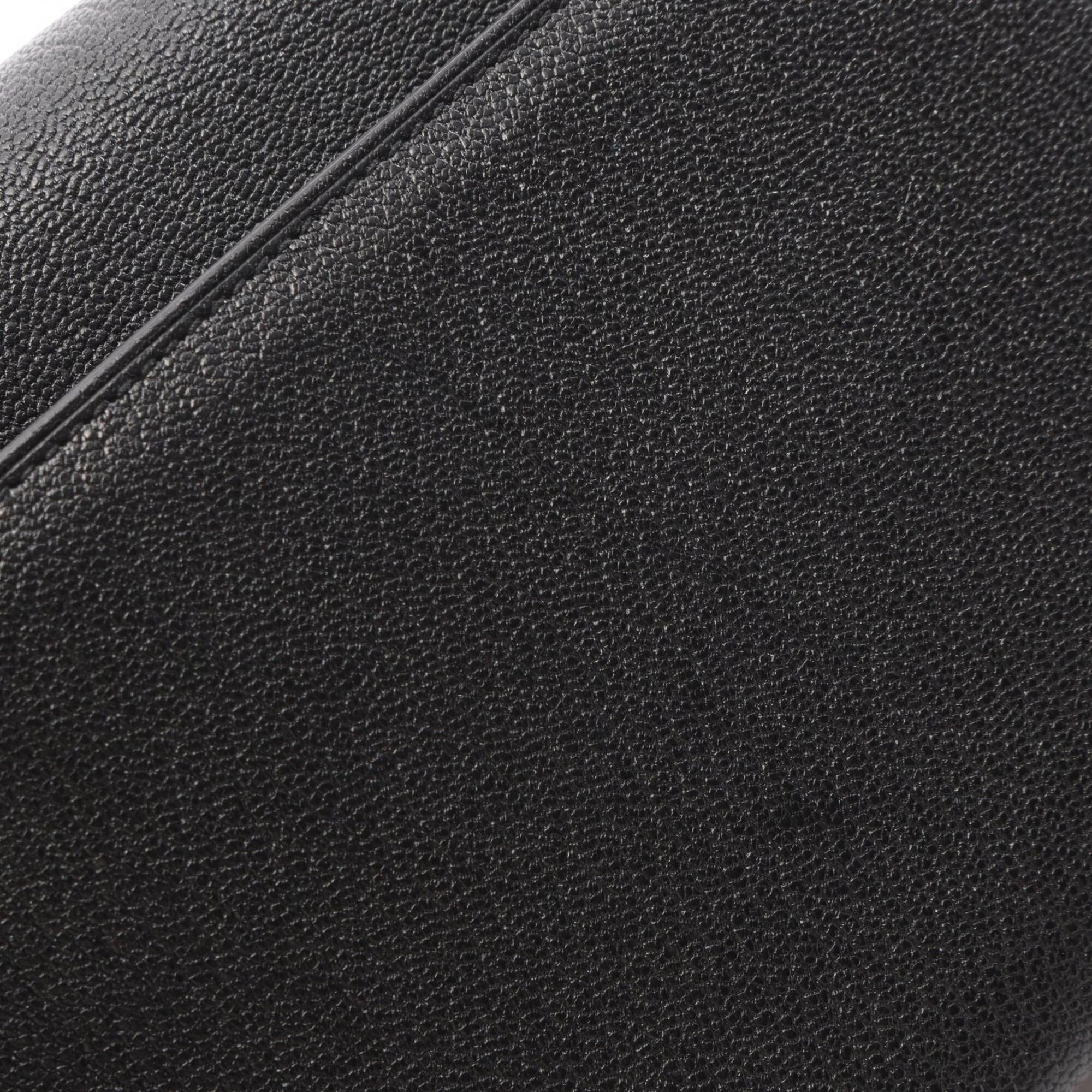 Hermes Black Leather Handbag Shoulder Bag (Pre-Owned)