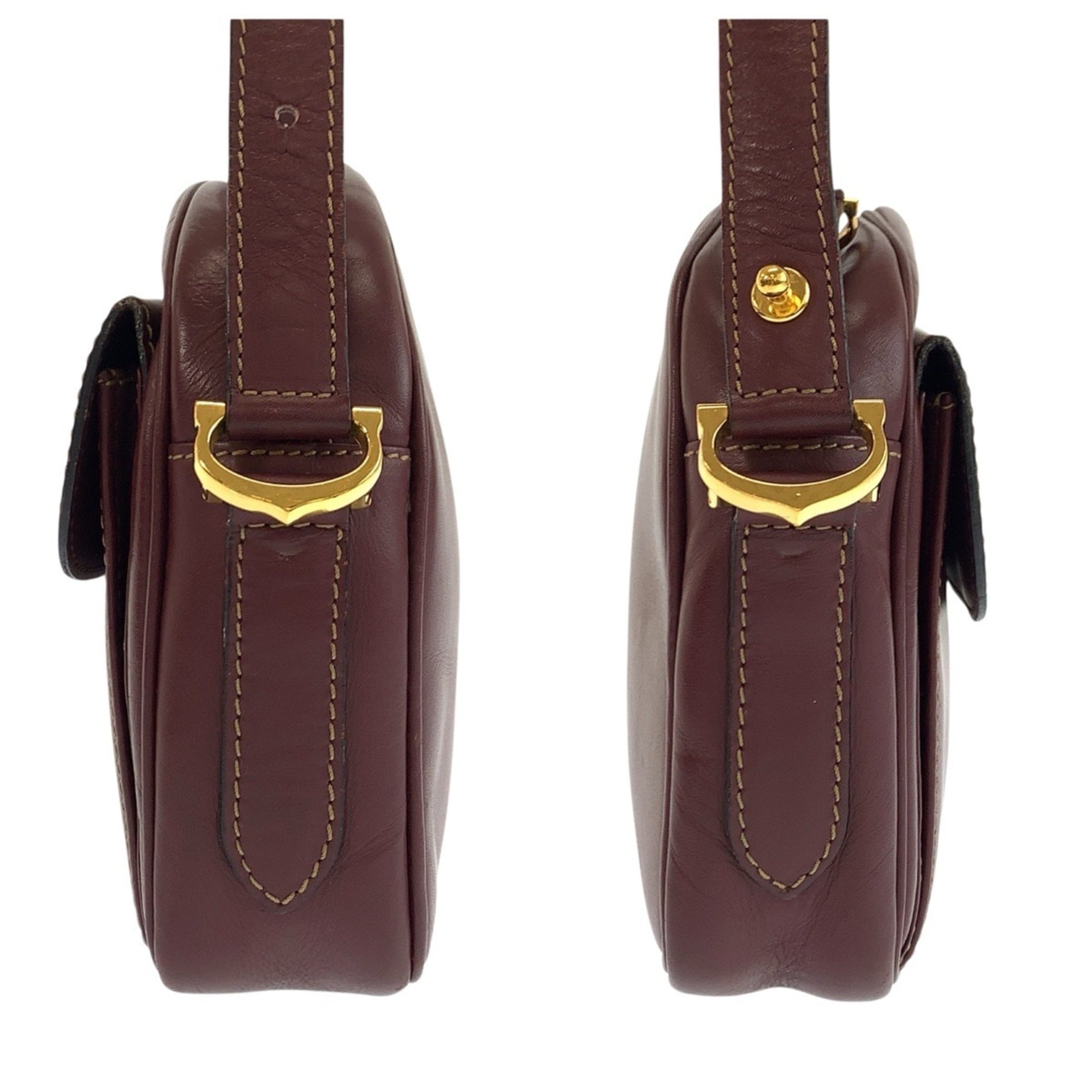 Cartier Bordeaux Leather Shoulder Bag (Pre-Owned)