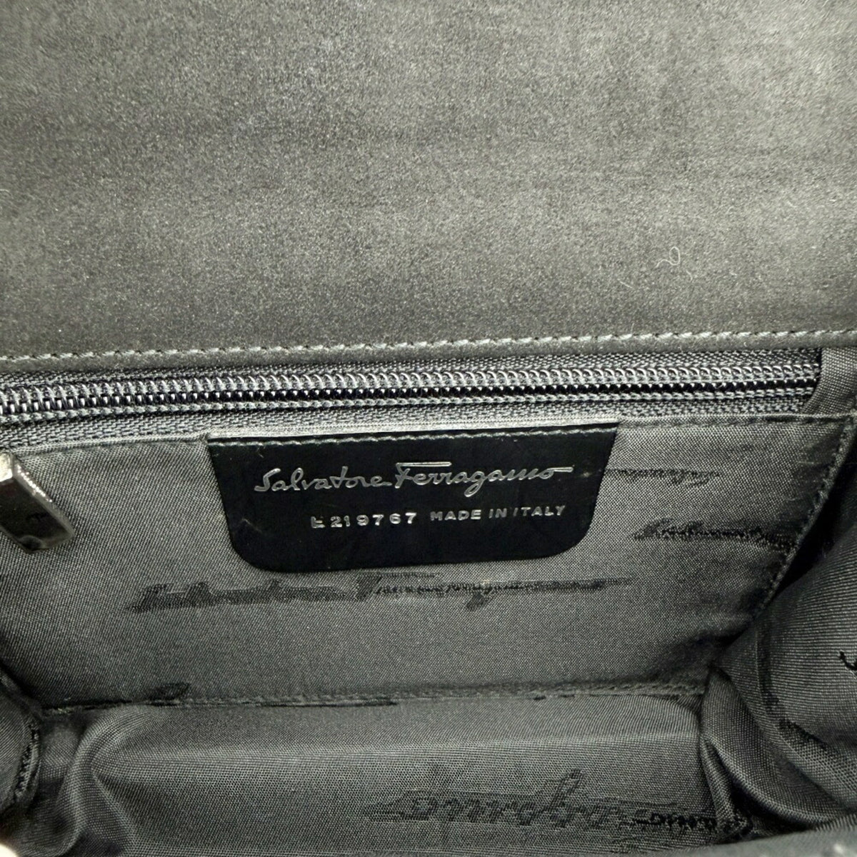 Salvatore Ferragamo Black Suede Handbag Shoulder Bag (Pre-Owned)