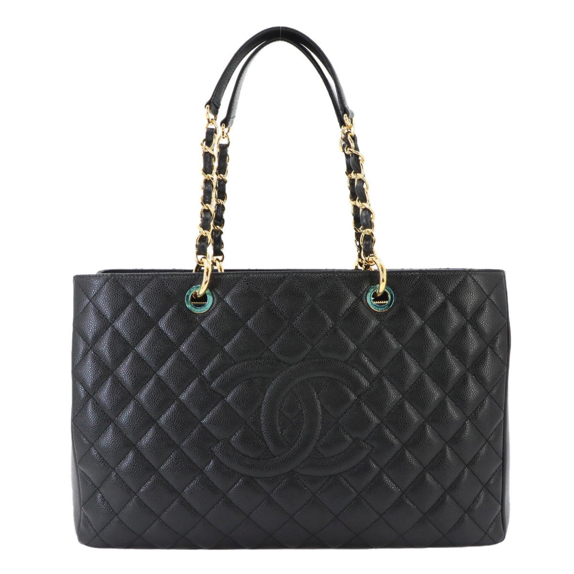 Chanel Black Grained Calfskin Handbag Tote Bag (Pre-Owned)