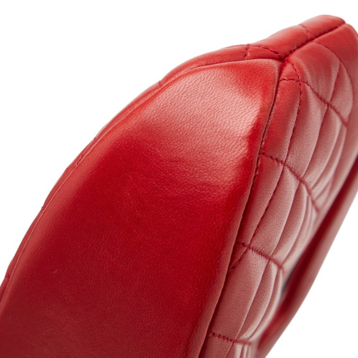 Chanel Red Color Leather Handbag Shoulder Bag (Pre-Owned)