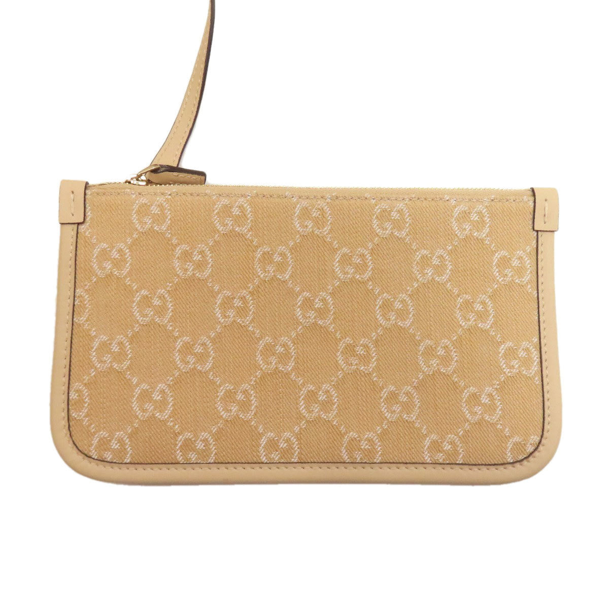 Gucci Beige Canvas Handbag Pouch (Pre-Owned)