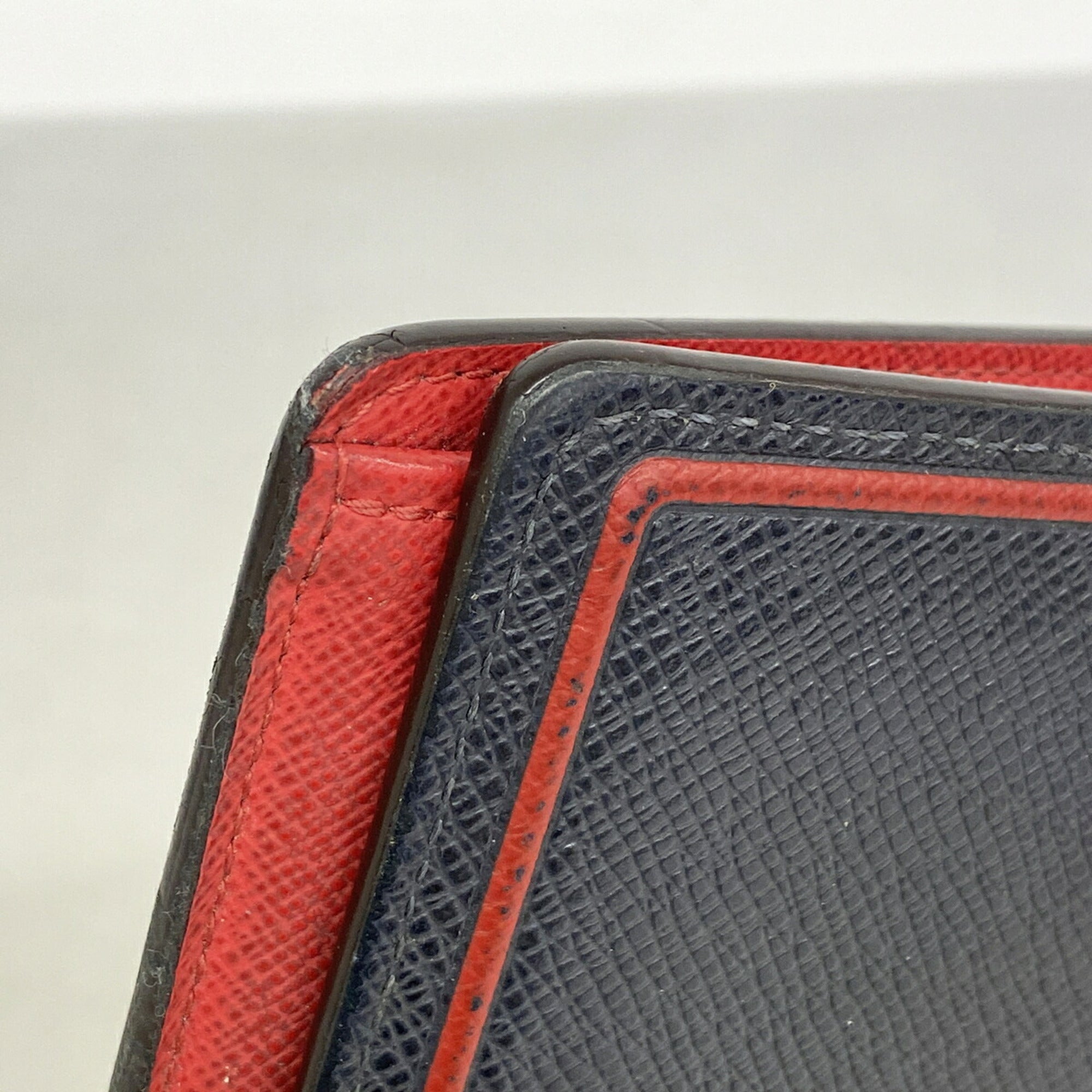 Louis Vuitton Navy Red Color Long Wallet (Bi-Fold) (Pre-Owned)
