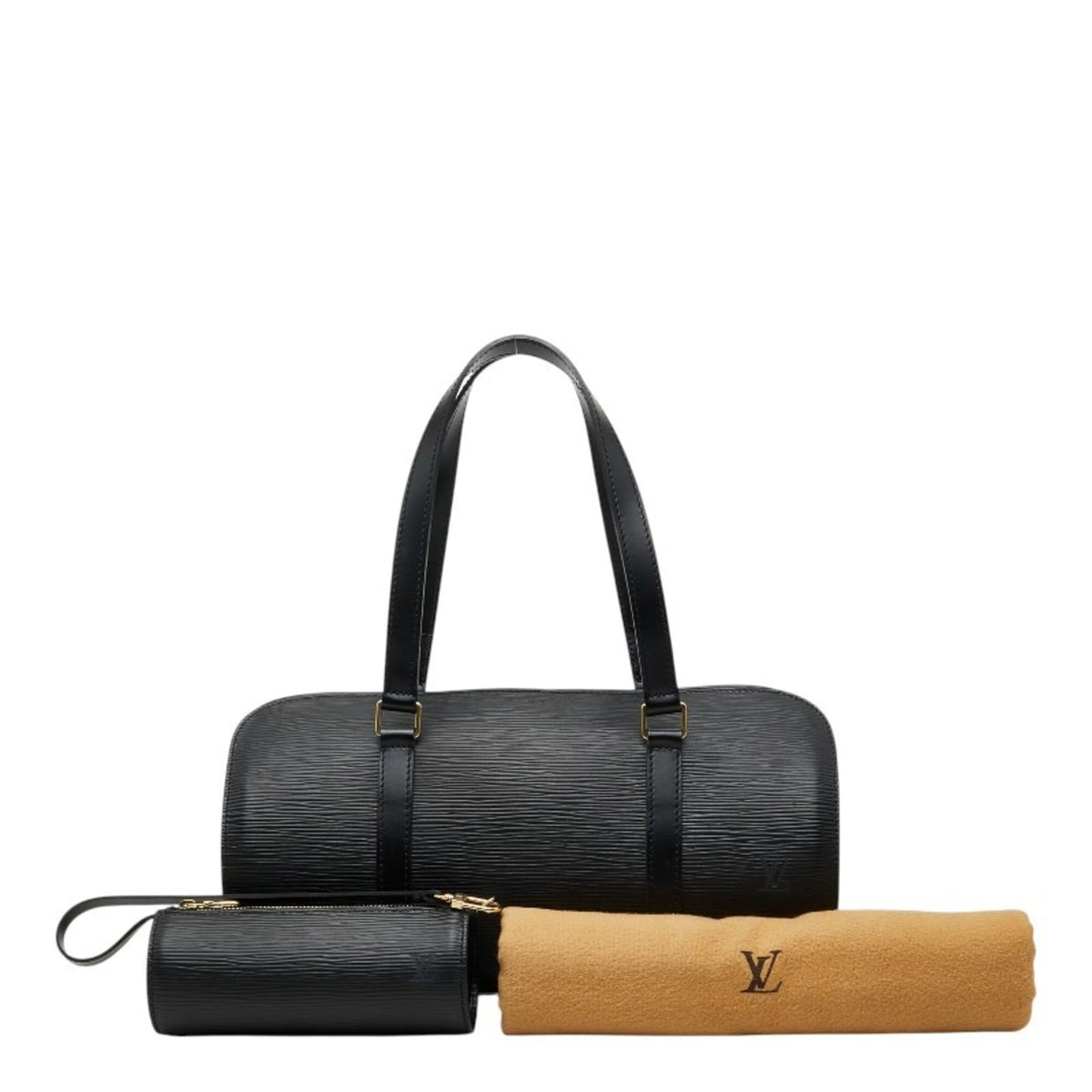 Louis Vuitton Black Noir Leather Handbag Pouch (Pre-Owned)