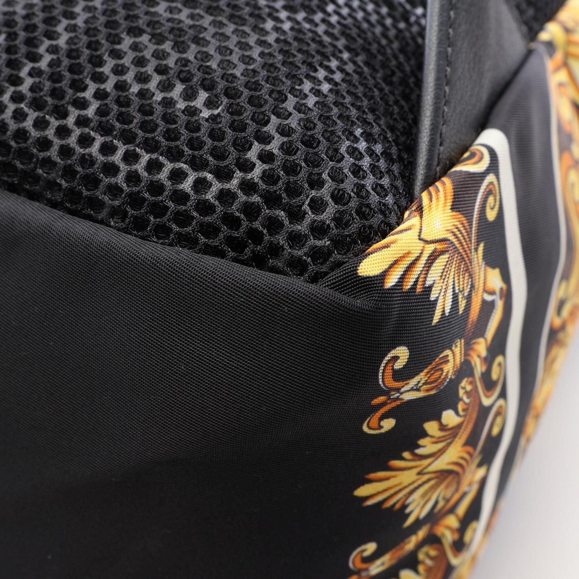 Fendi Black Multi-Color Nylon Leather Backpack Handbag (Pre-Owned)