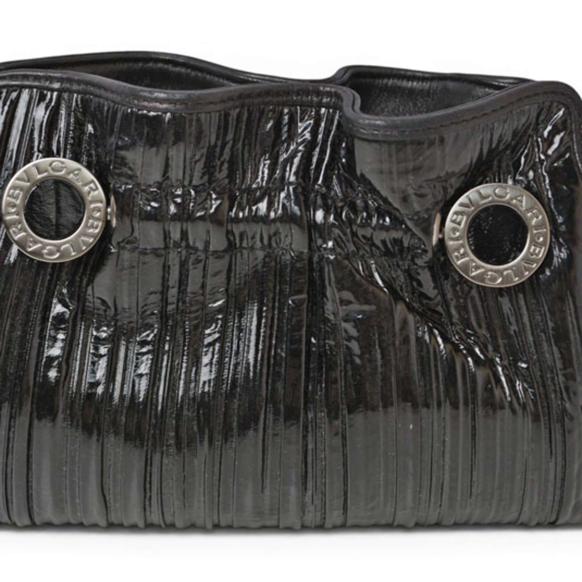 Bvlgari Black Patent Leather Clutch Bag (Pre-Owned)
