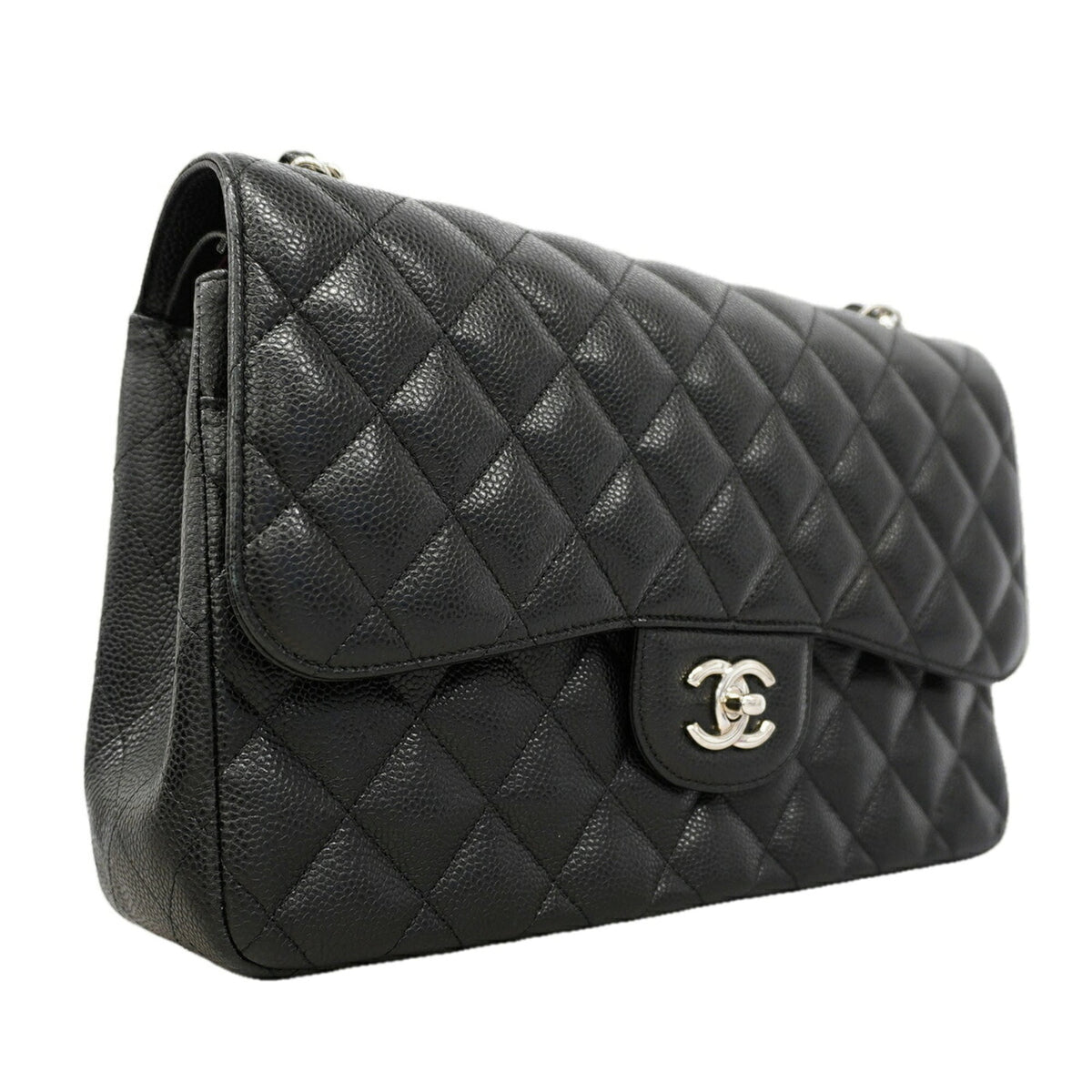 Chanel Black Grained Calfskin Shoulder Bag (Pre-Owned)