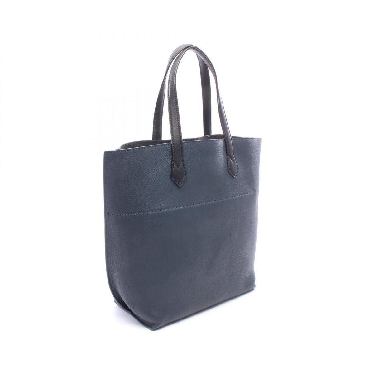 Fendi Black Navy Leather Tote Bag (Pre-Owned)