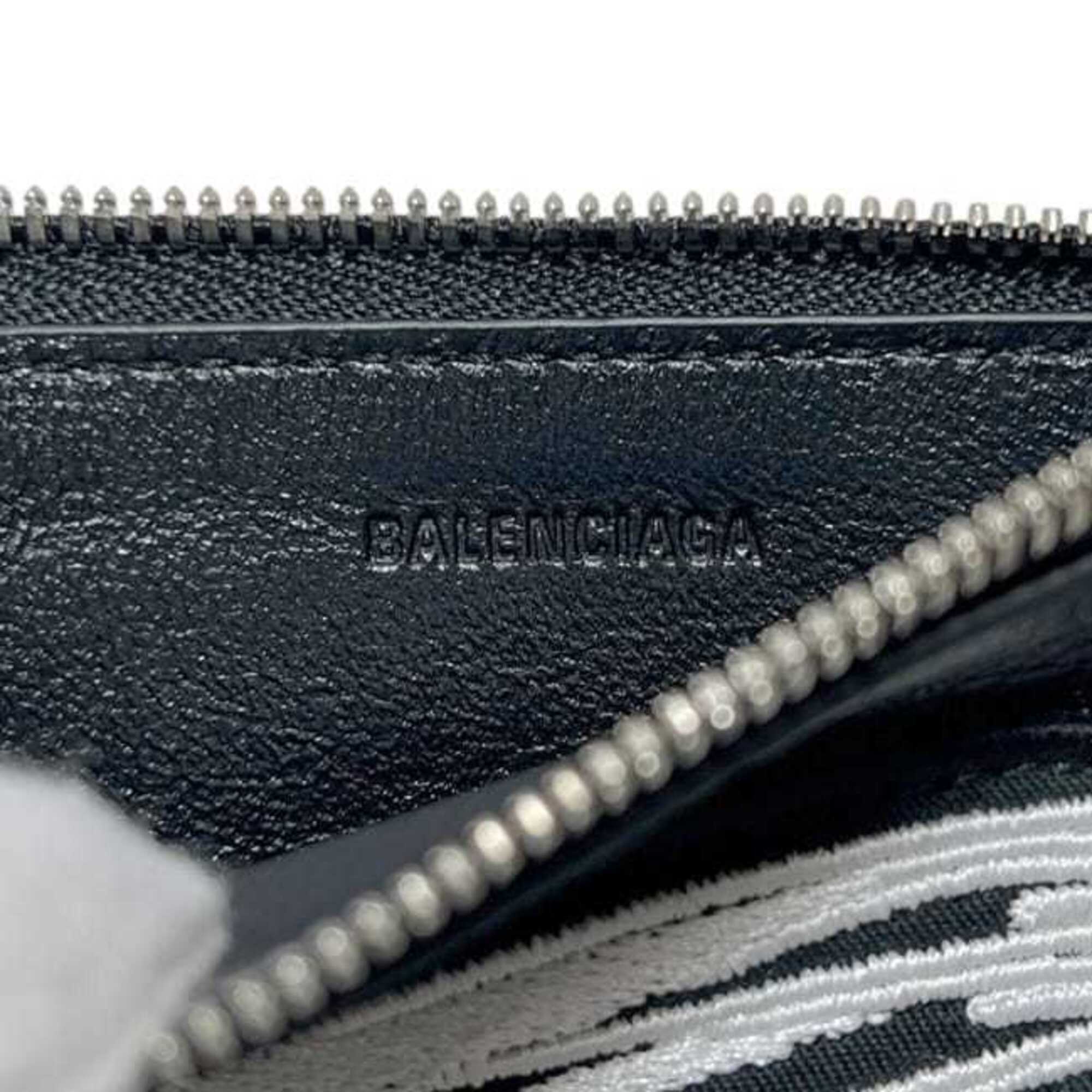 Balenciaga Black Leather Coin Purse/Coin Case (Pre-Owned)