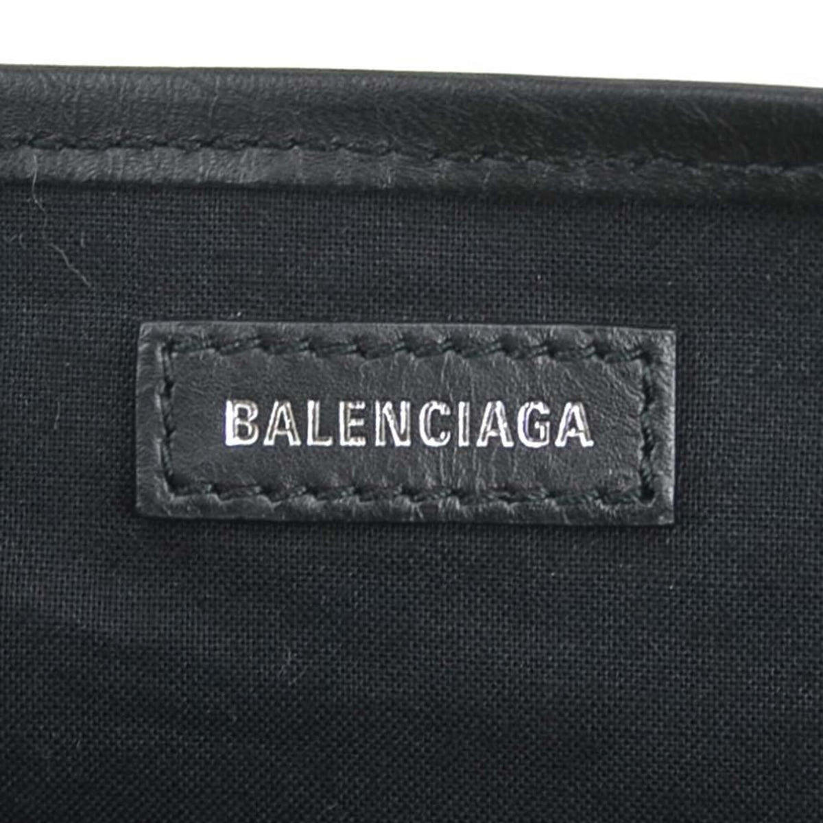 Balenciaga Black White Canvas Leather Handbag Shoulder Bag (Pre-Owned)