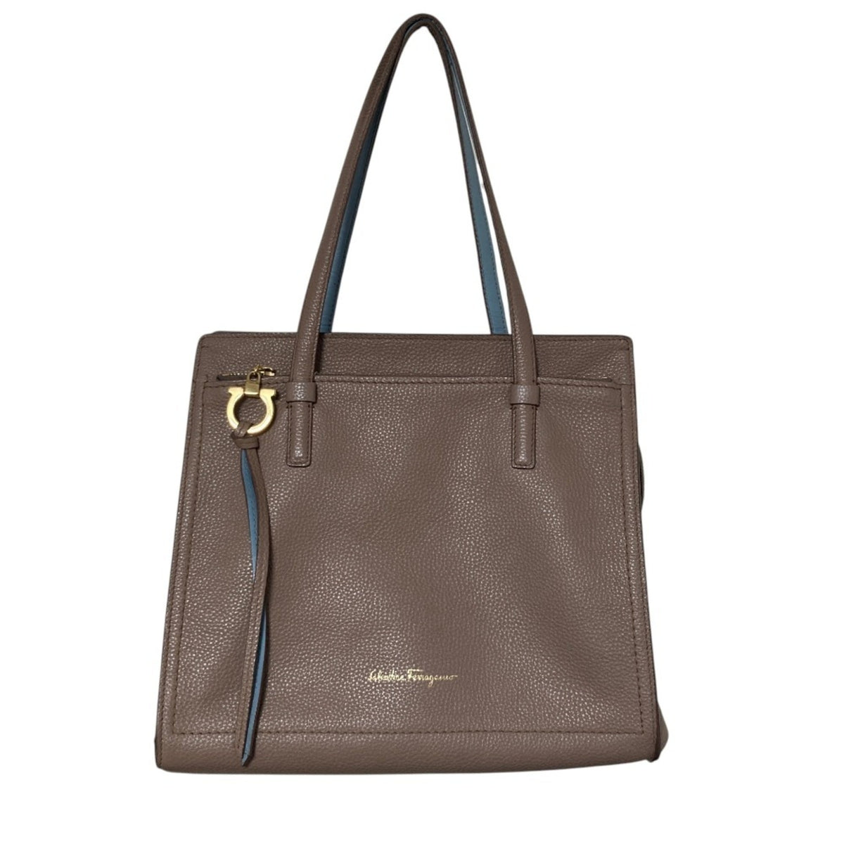 Salvatore Ferragamo Beige Leather Tote Bag (Pre-Owned)