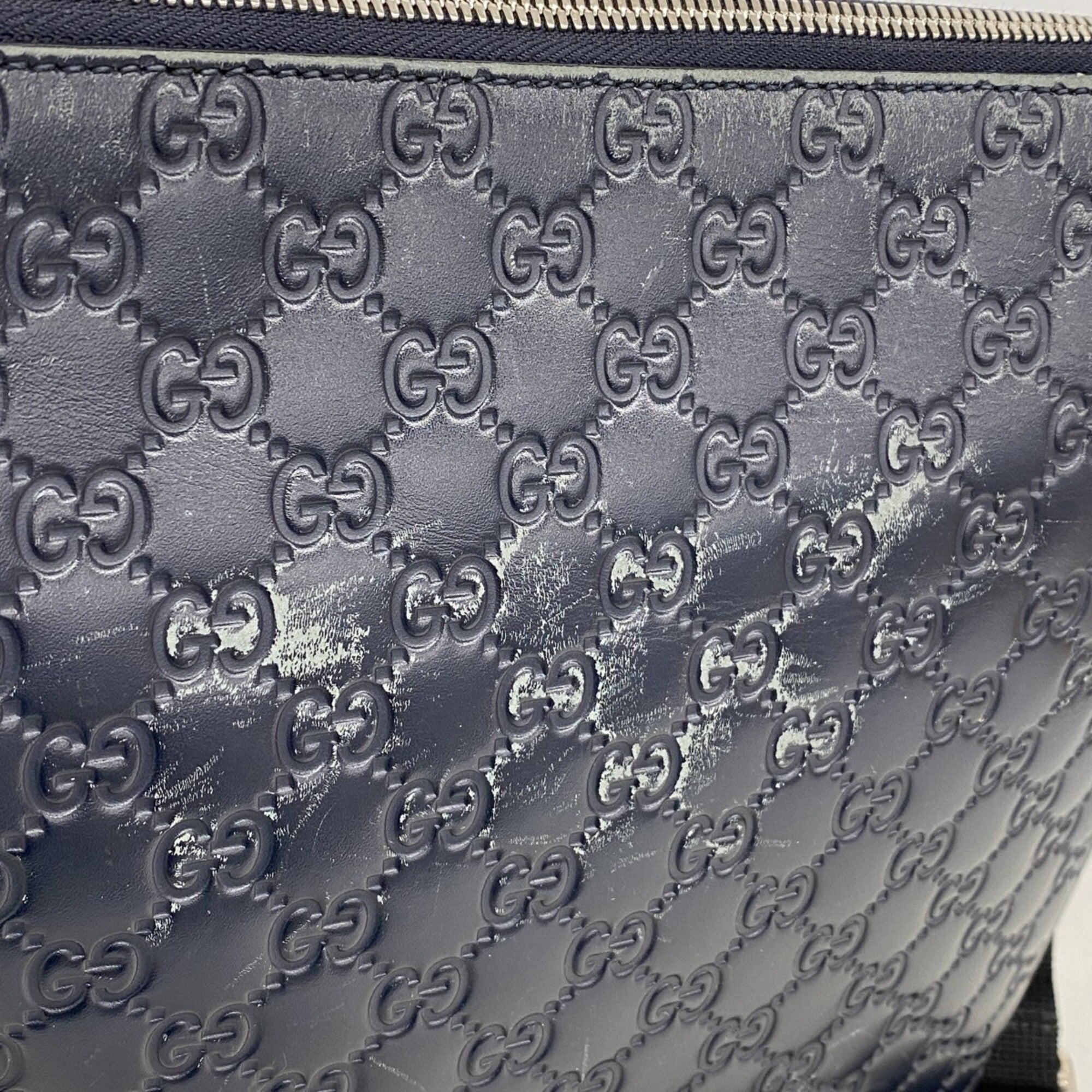 Gucci Navy Leather Shoulder Bag (Pre-Owned)