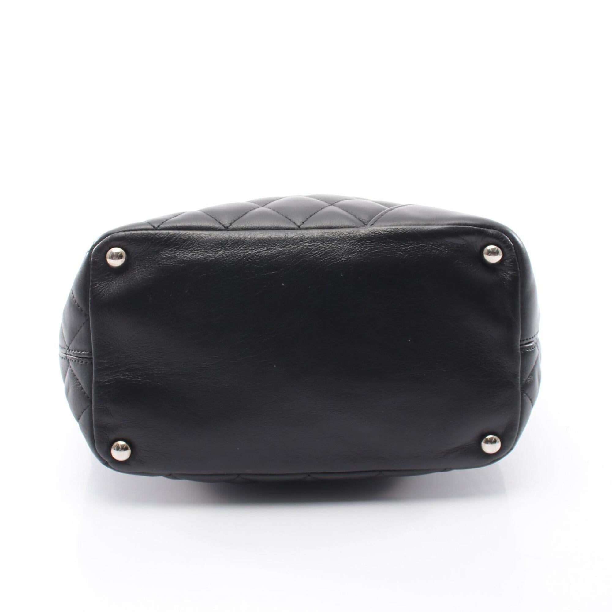 Chanel Black Leather Handbag Tote Bag (Pre-Owned)