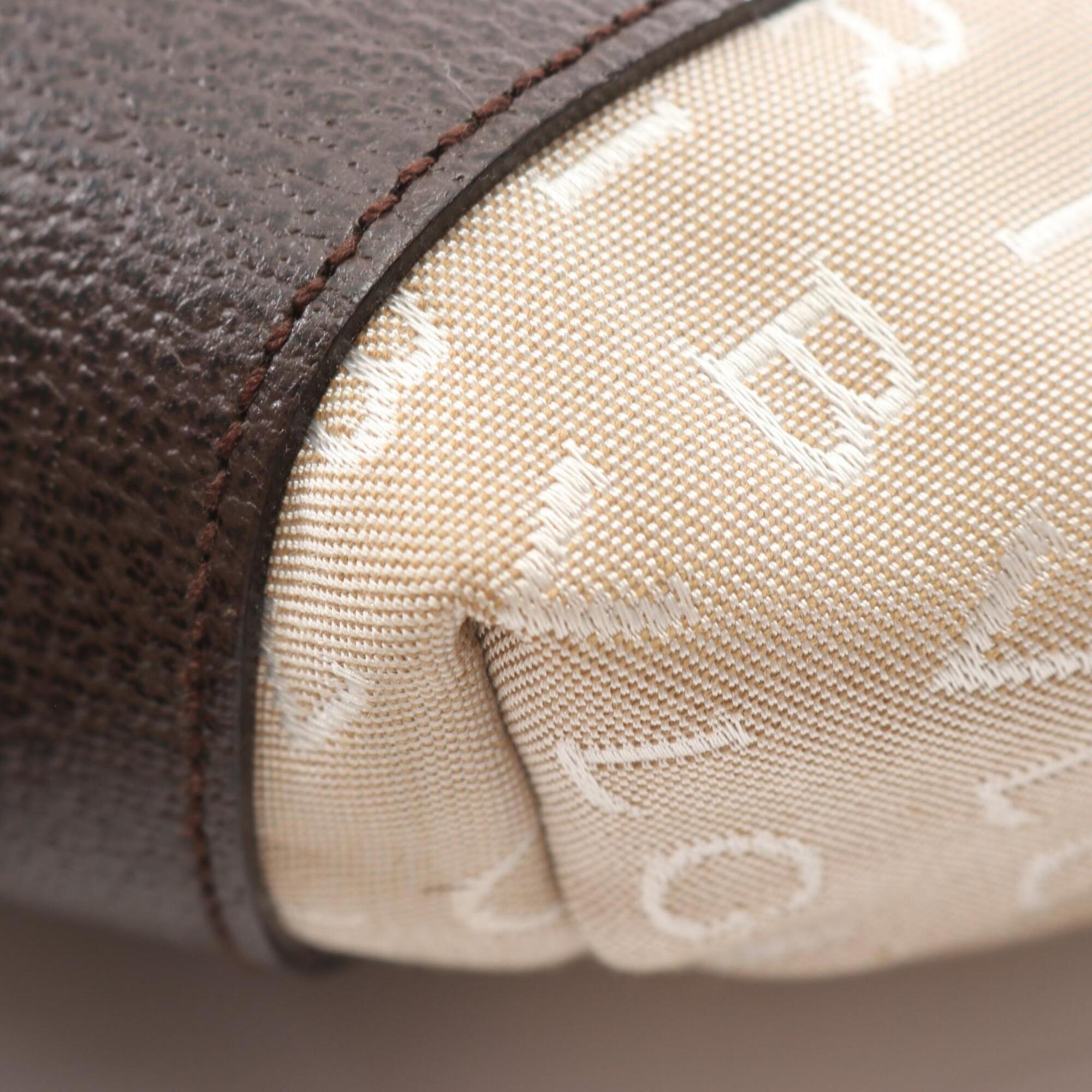 Bvlgari Beige Brown Canvas Leather Handbag Tote Bag (Pre-Owned)