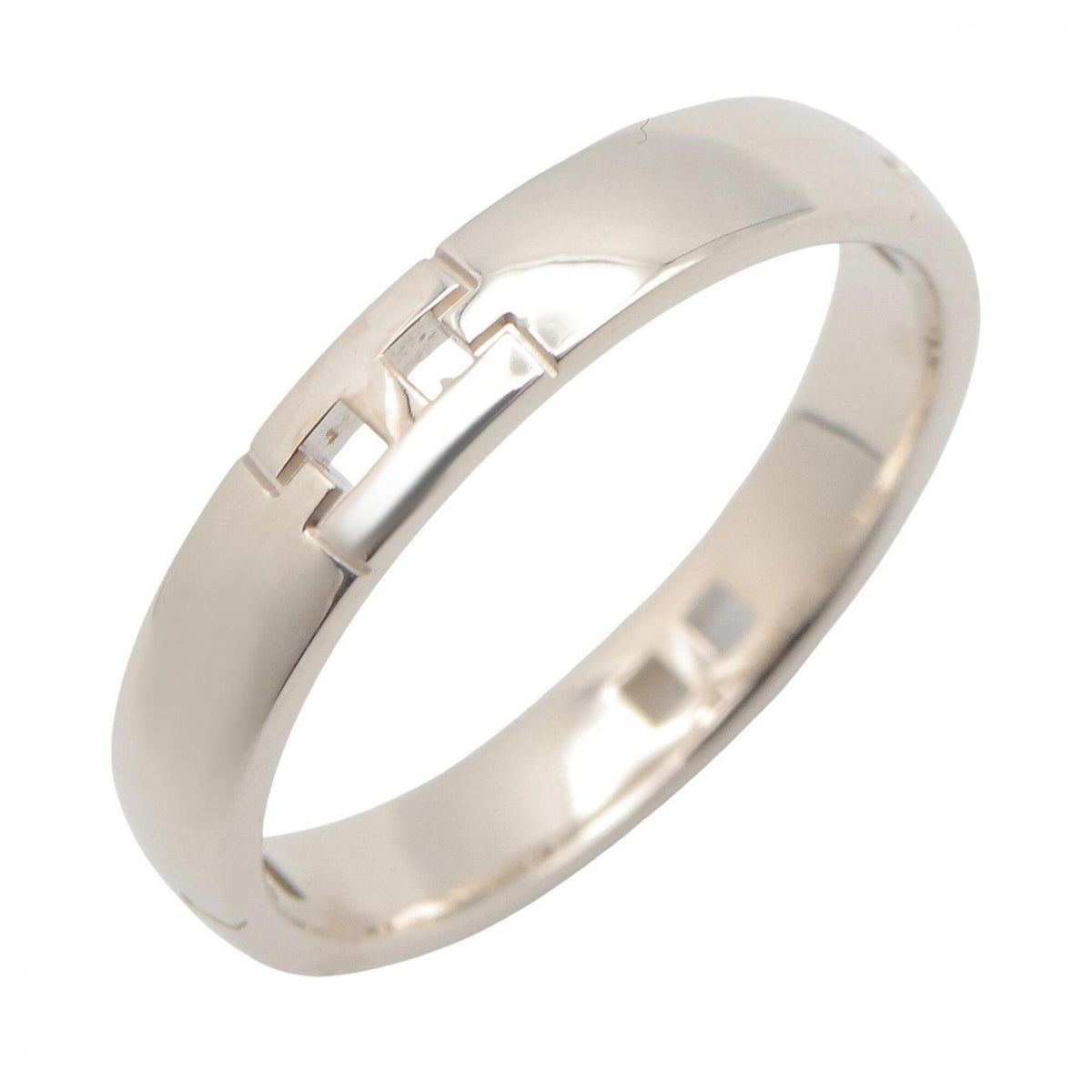 Hermes Silver White Gold (18K) Band Ring (Pre-Owned)