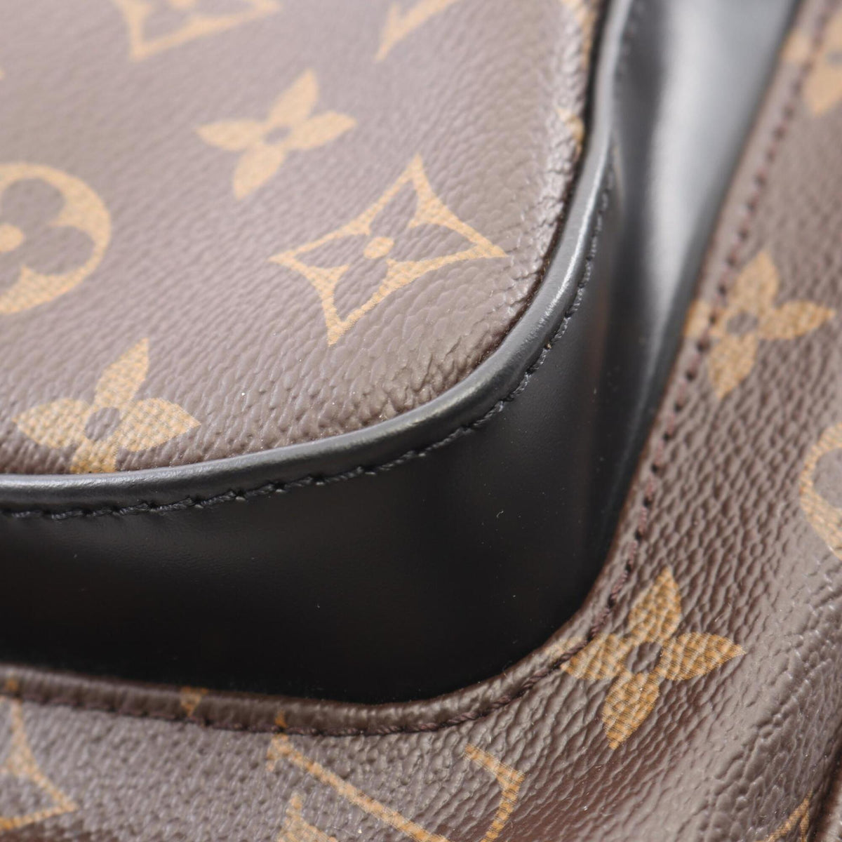 Louis Vuitton Black Brown Coated Canvas Leather Backpack Handbag (Pre-Owned)