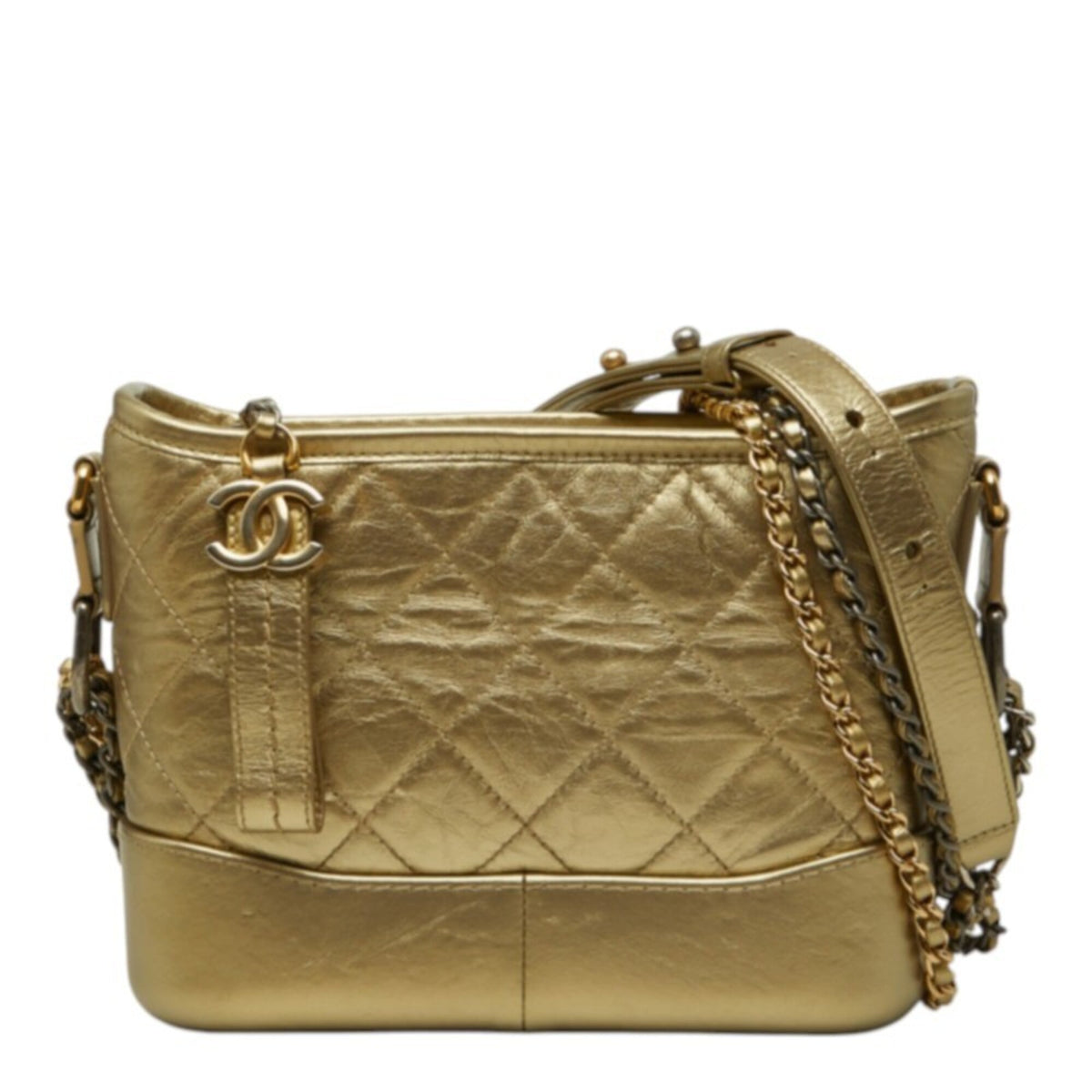 Chanel Gold Leather Shoulder Bag (Pre-Owned)