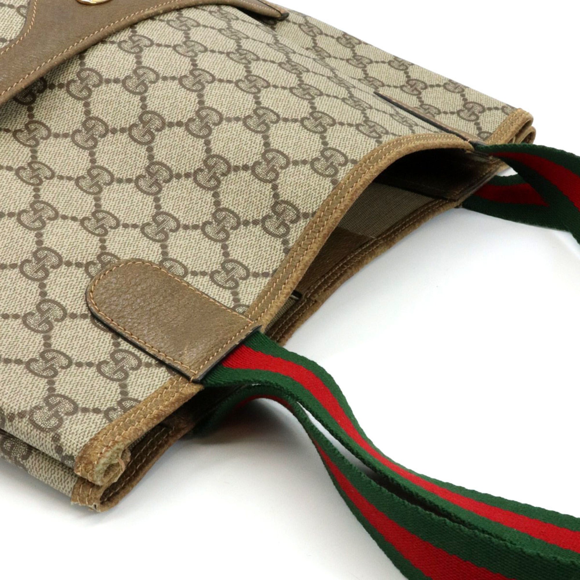 Gucci Beige Gg Supreme Shoulder Bag Tote Bag (Pre-Owned)