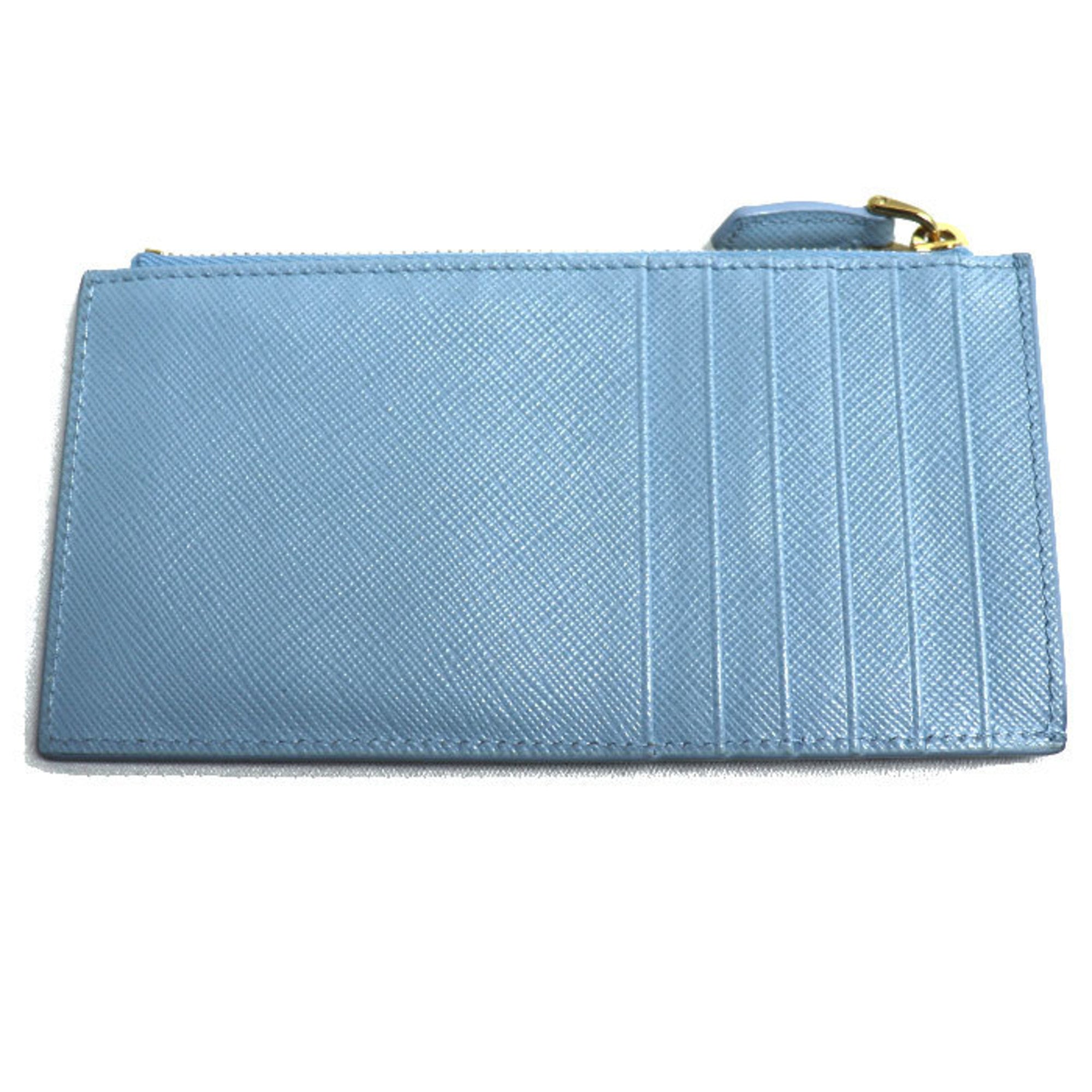 Prada Light Blue Leather Coin Purse/Coin Case (Pre-Owned)