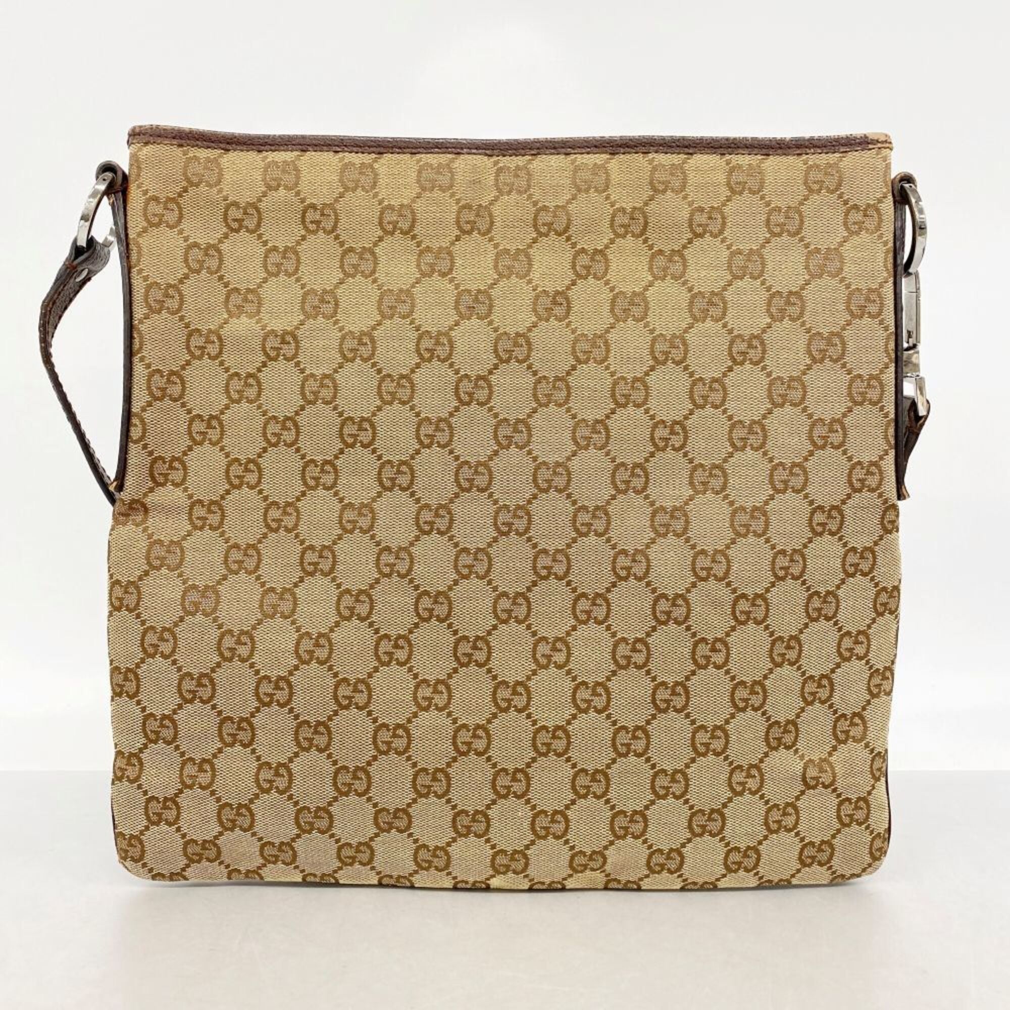 Gucci Beige Canvas Shoulder Bag (Pre-Owned)