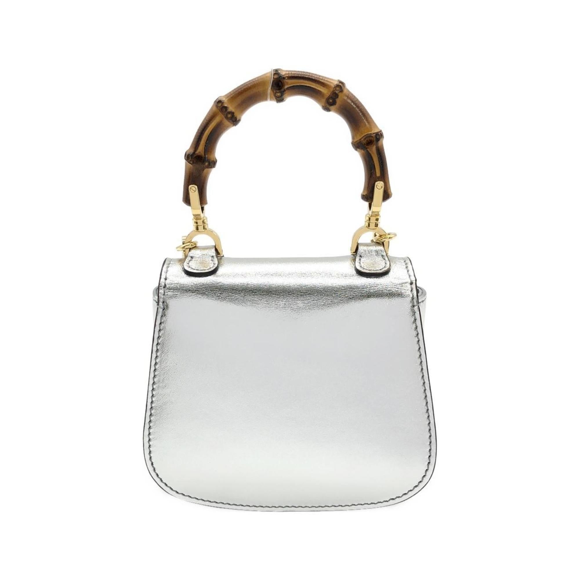 Gucci Silver Leather Handbag (Pre-Owned)