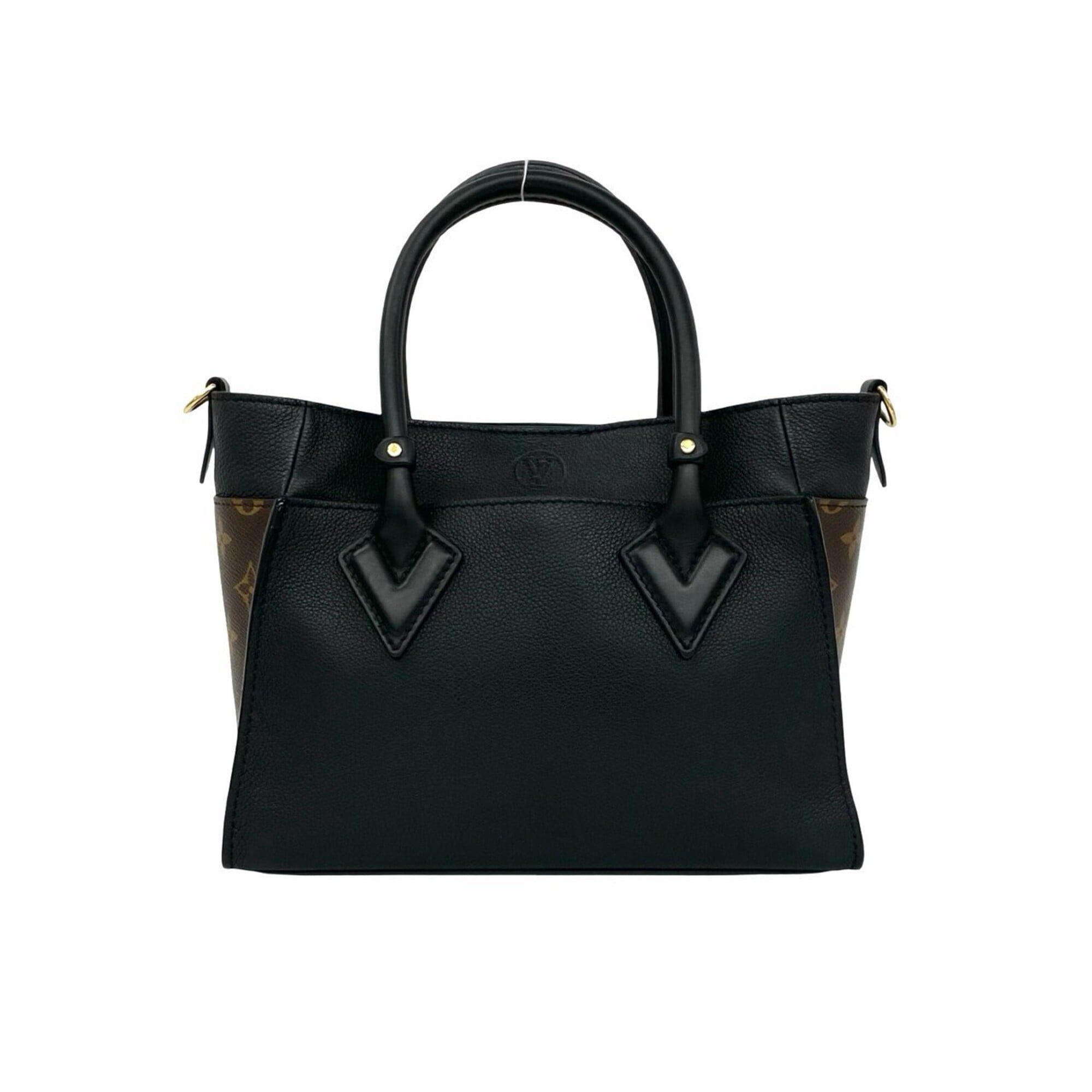 Louis Vuitton Black Brown Leather Pvc Handbag Shoulder Bag (Pre-Owned)