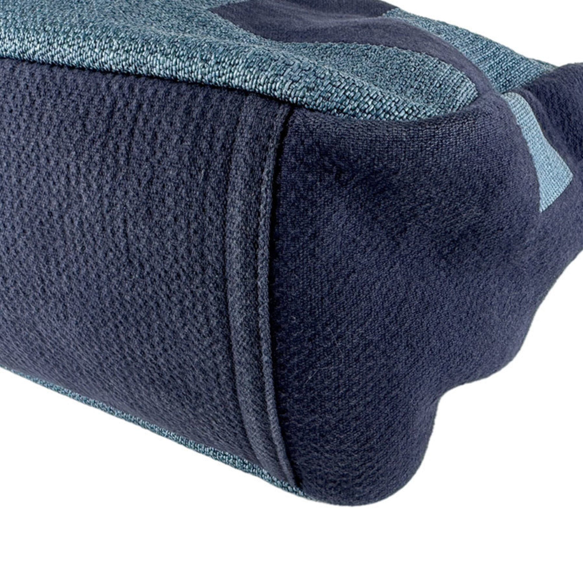 Chanel Blue Raffia Canvas Shoulder Bag Tote Bag (Pre-Owned)