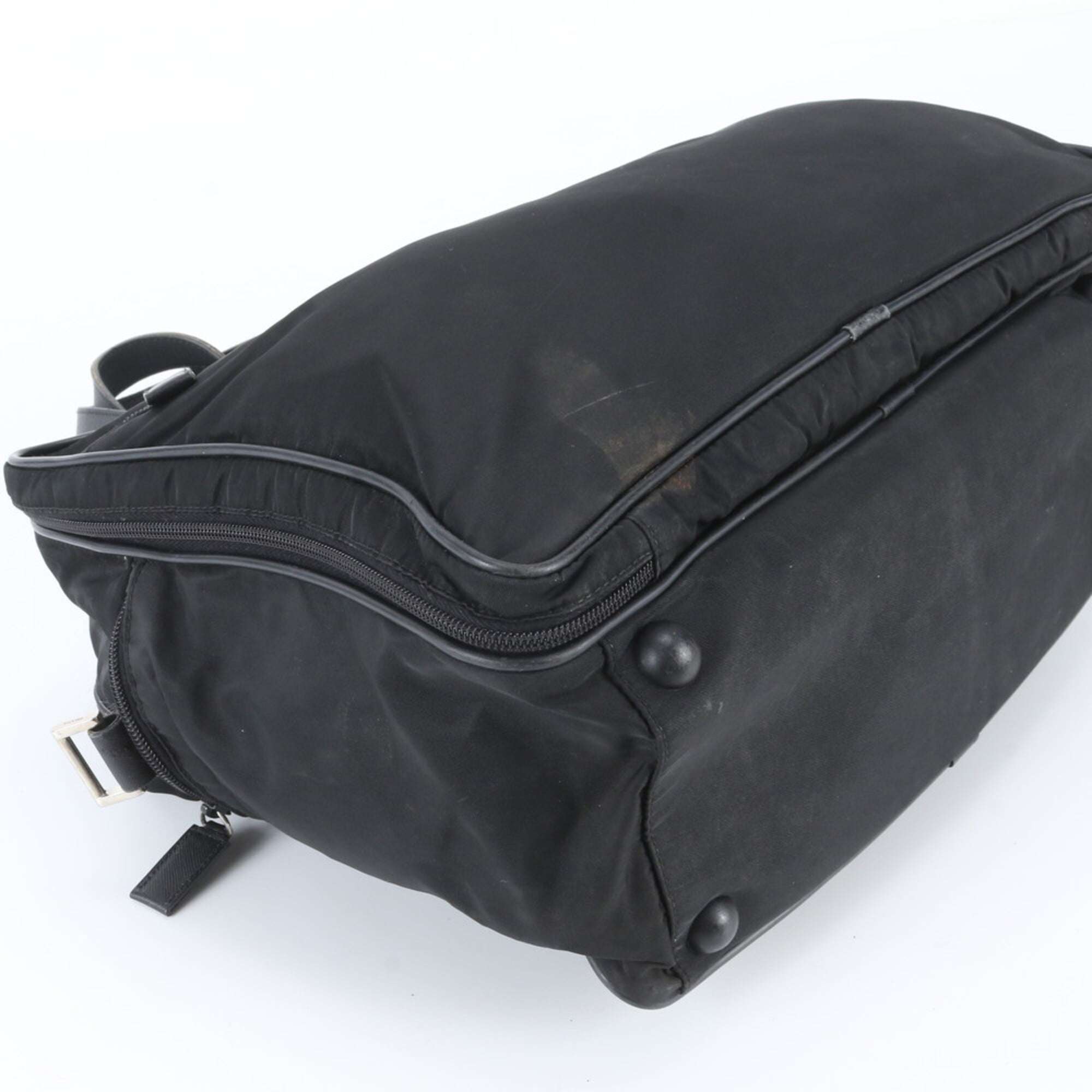 Prada Black Leather Nylon Tote Bag (Pre-Owned)