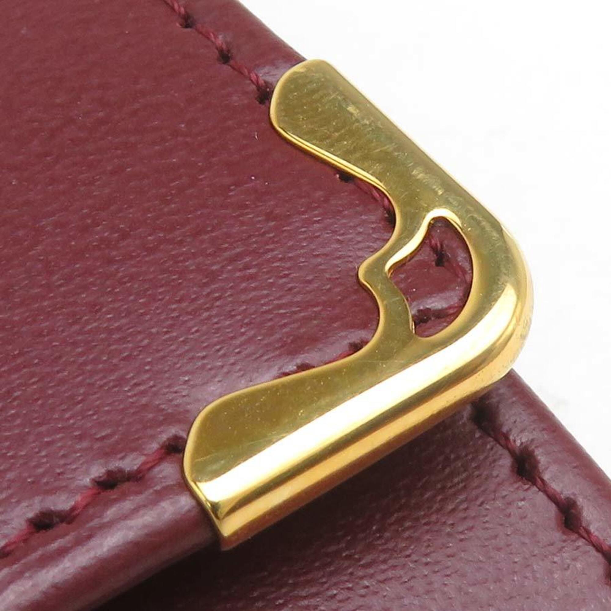 Cartier Bordeaux Leather Coin Purse/Coin Case (Pre-Owned)