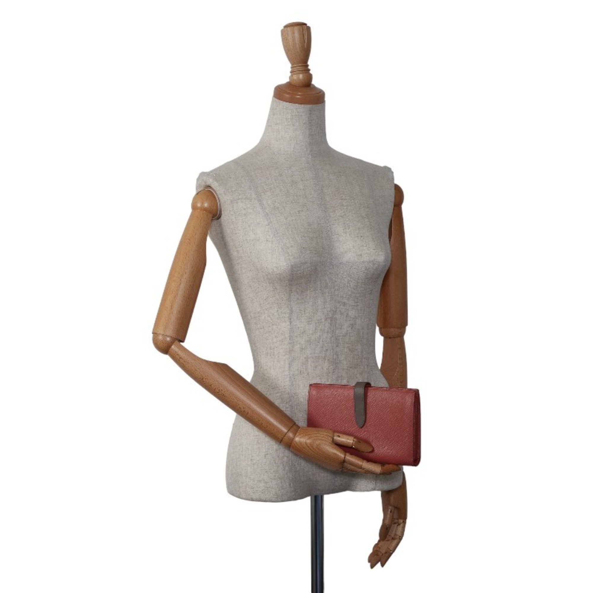 Celine Gray Pink Leather Long Wallet (Bi-Fold) (Pre-Owned)
